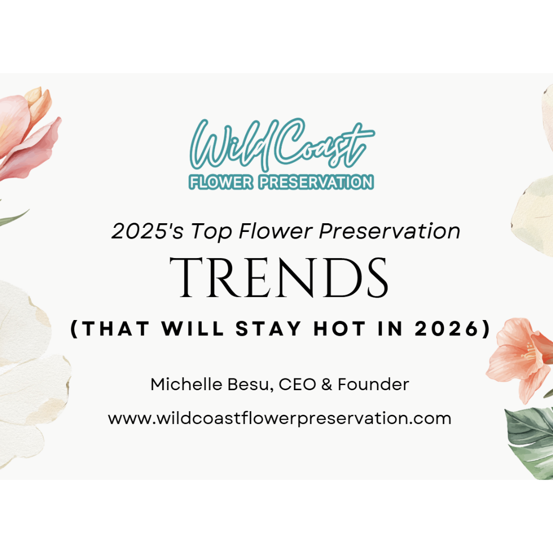 Wild Coast Flower preservation logo and headline 2025's Top Flower Preservation Trends (that will stay hot in 2026)