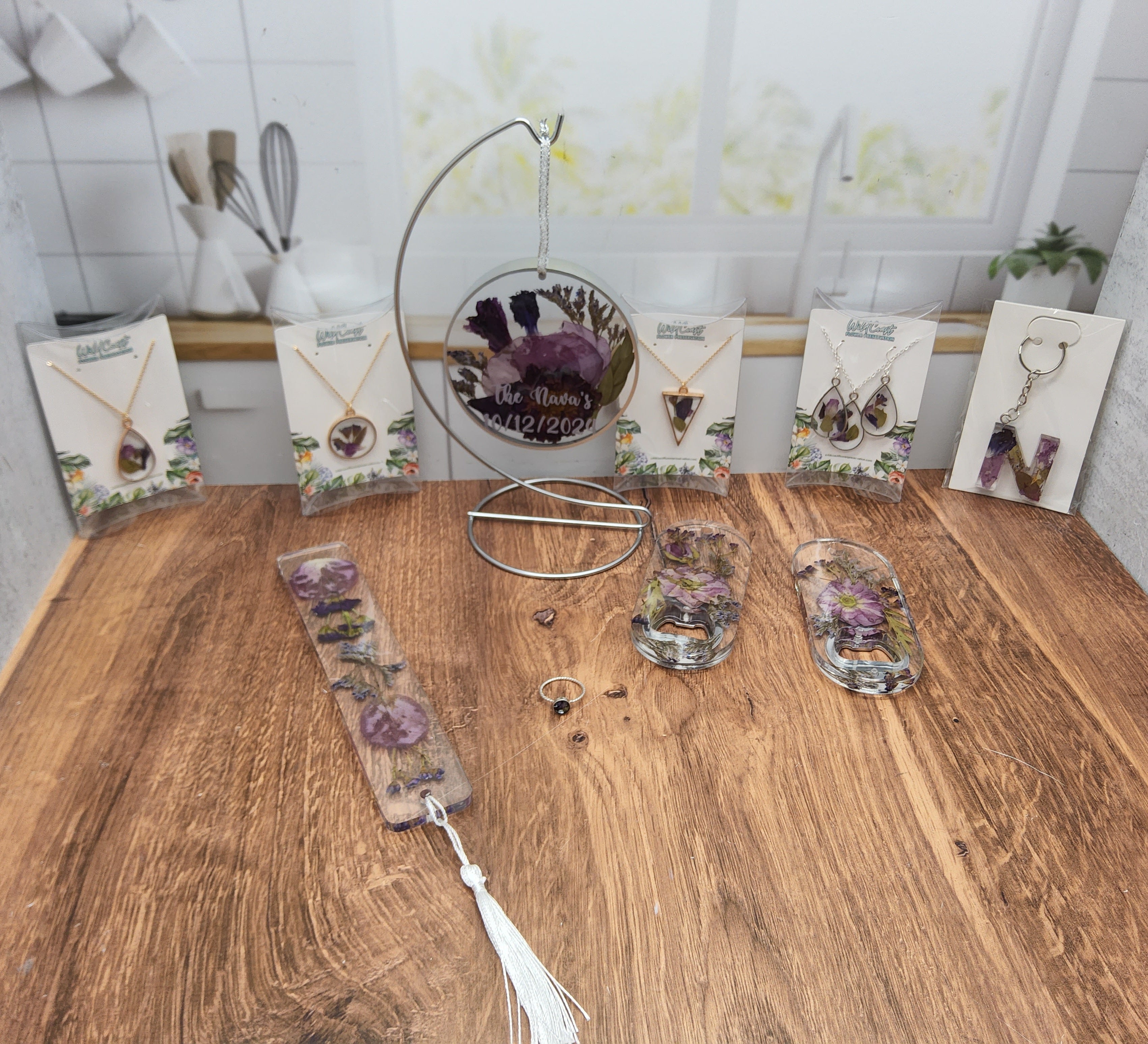 Pressed Flower Letter Keychain