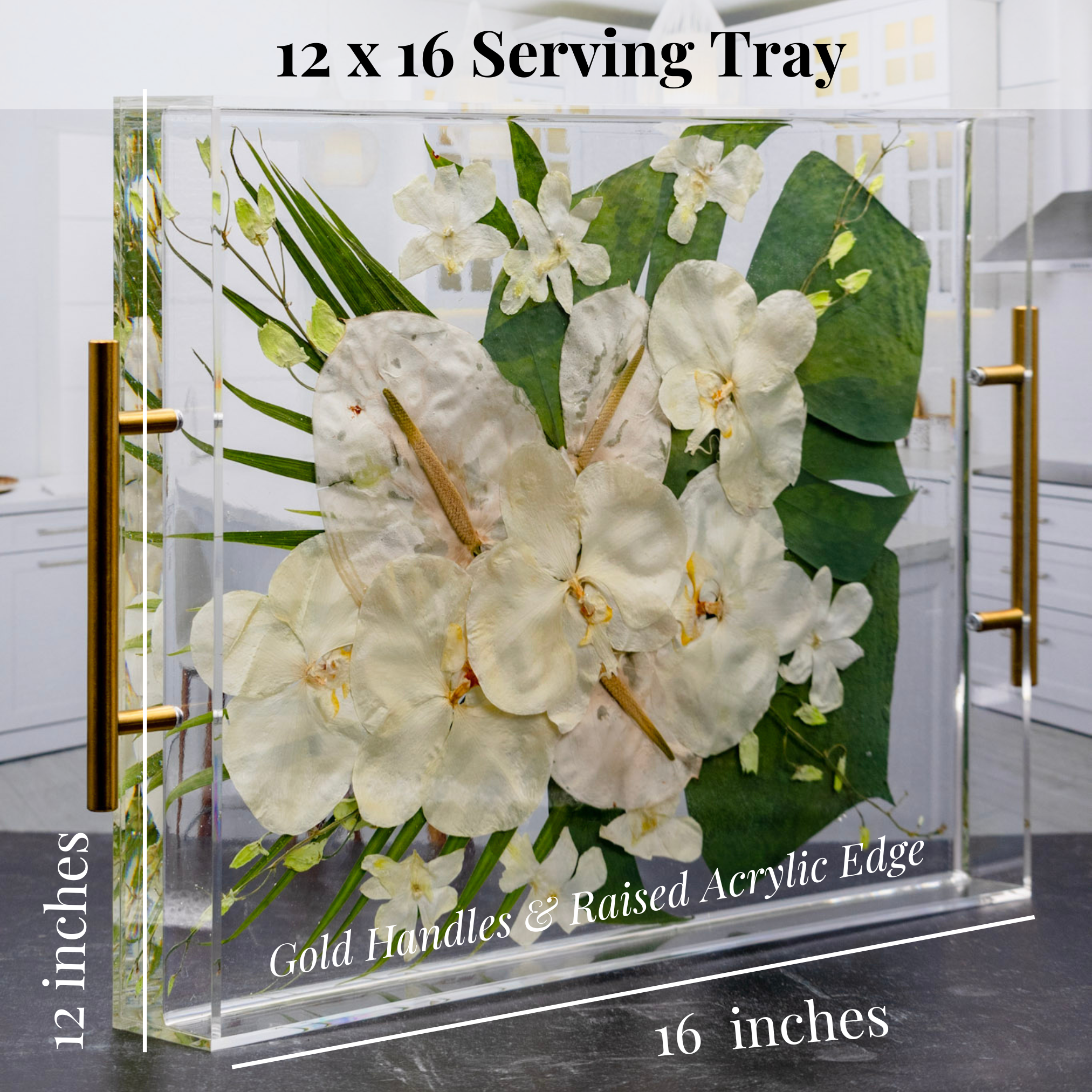 12x16 raised edge tray & Coaster set