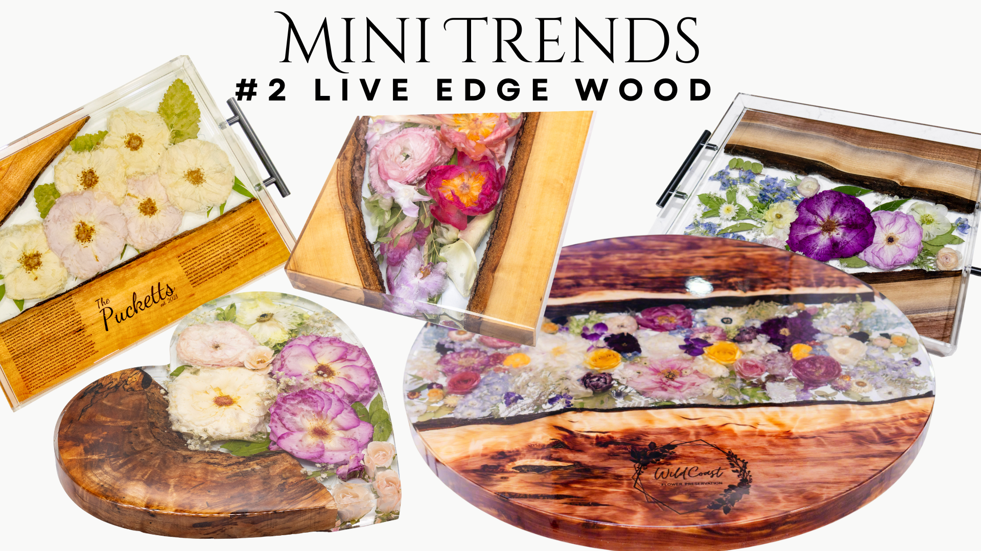 Resin Trends for 2026 predict wood resin hybrid custom serving boards with laser engraved vows and logo