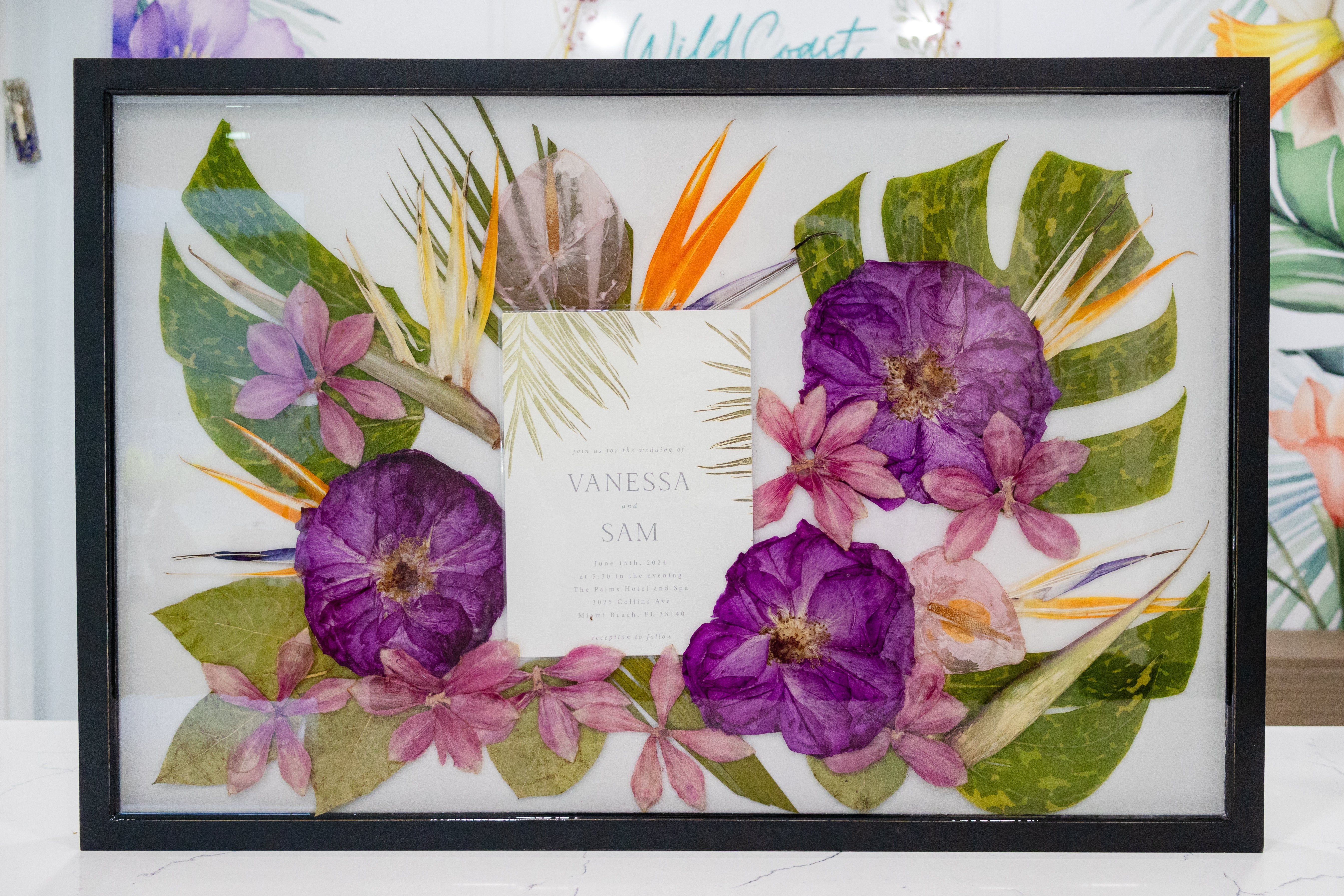 23x15 Pressed Flower Frame Wood Wall Decor