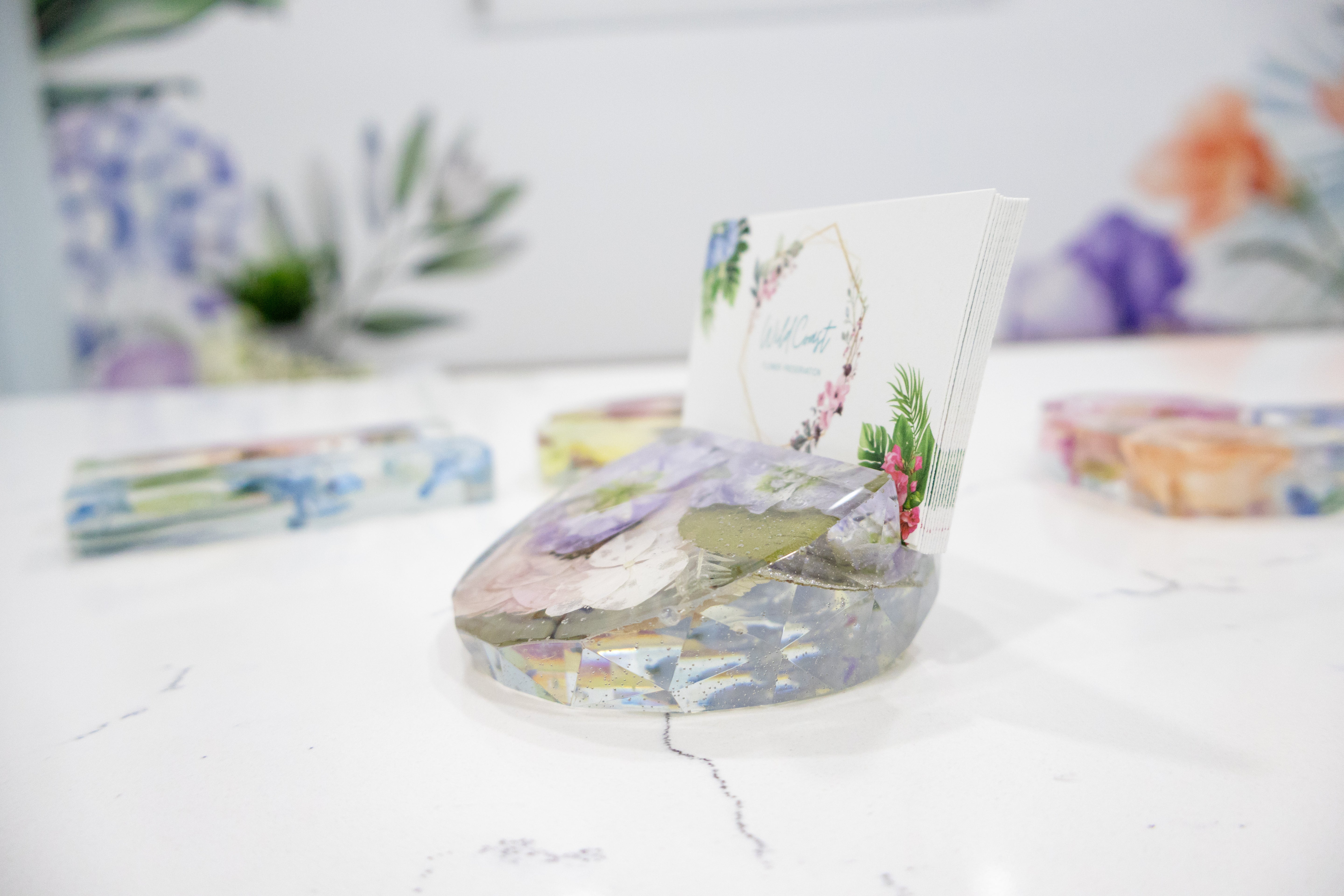 Pressed Flower Business Card Holder