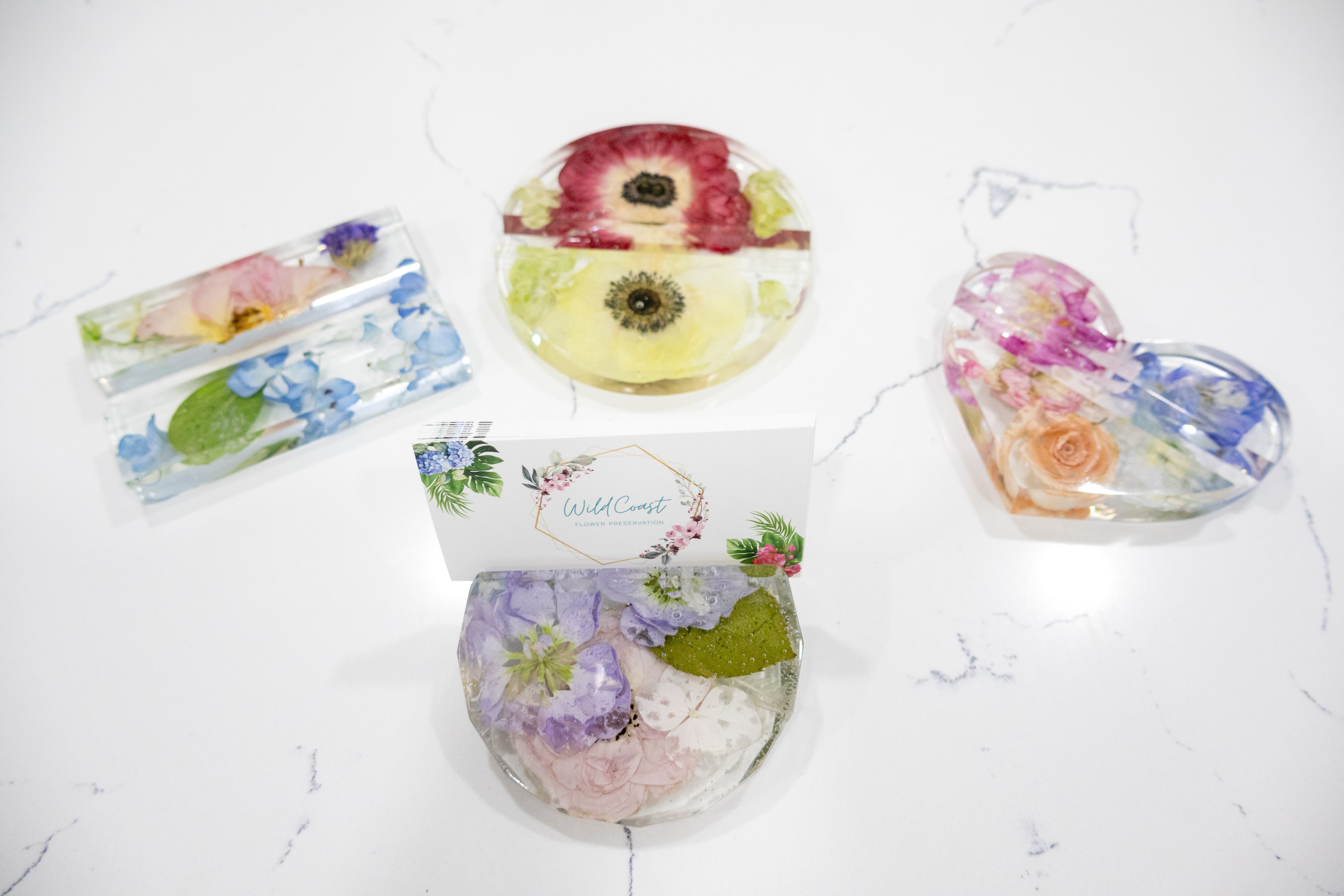 Pressed Flower Business Card Holder