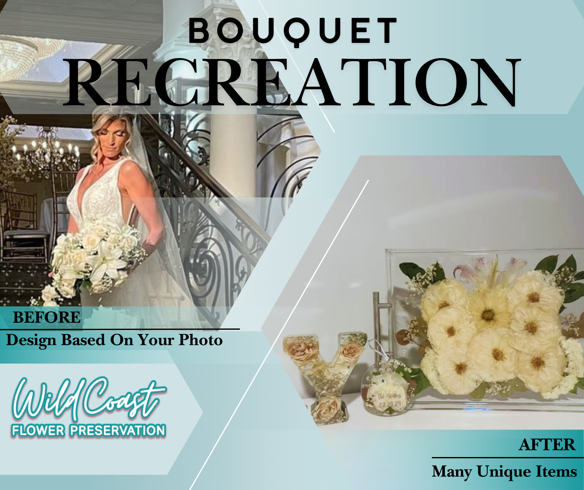 White flower bouquet recreation service