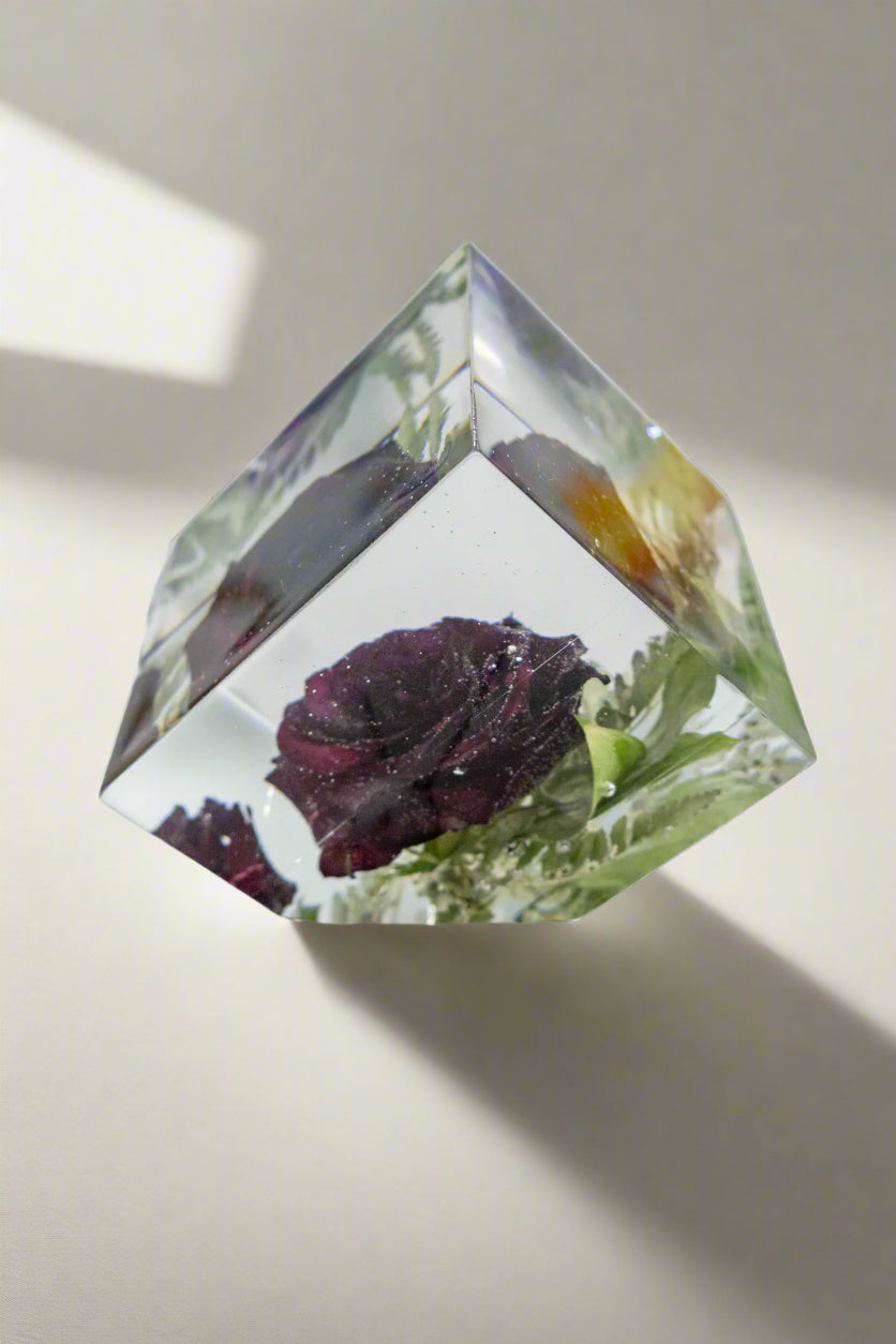 Wedding Flower Preservation 4x4 Cube Dried Flower Cube Wedding Bouquet Preservation Light Cube Bridal Rose Preservation Service Flower Block