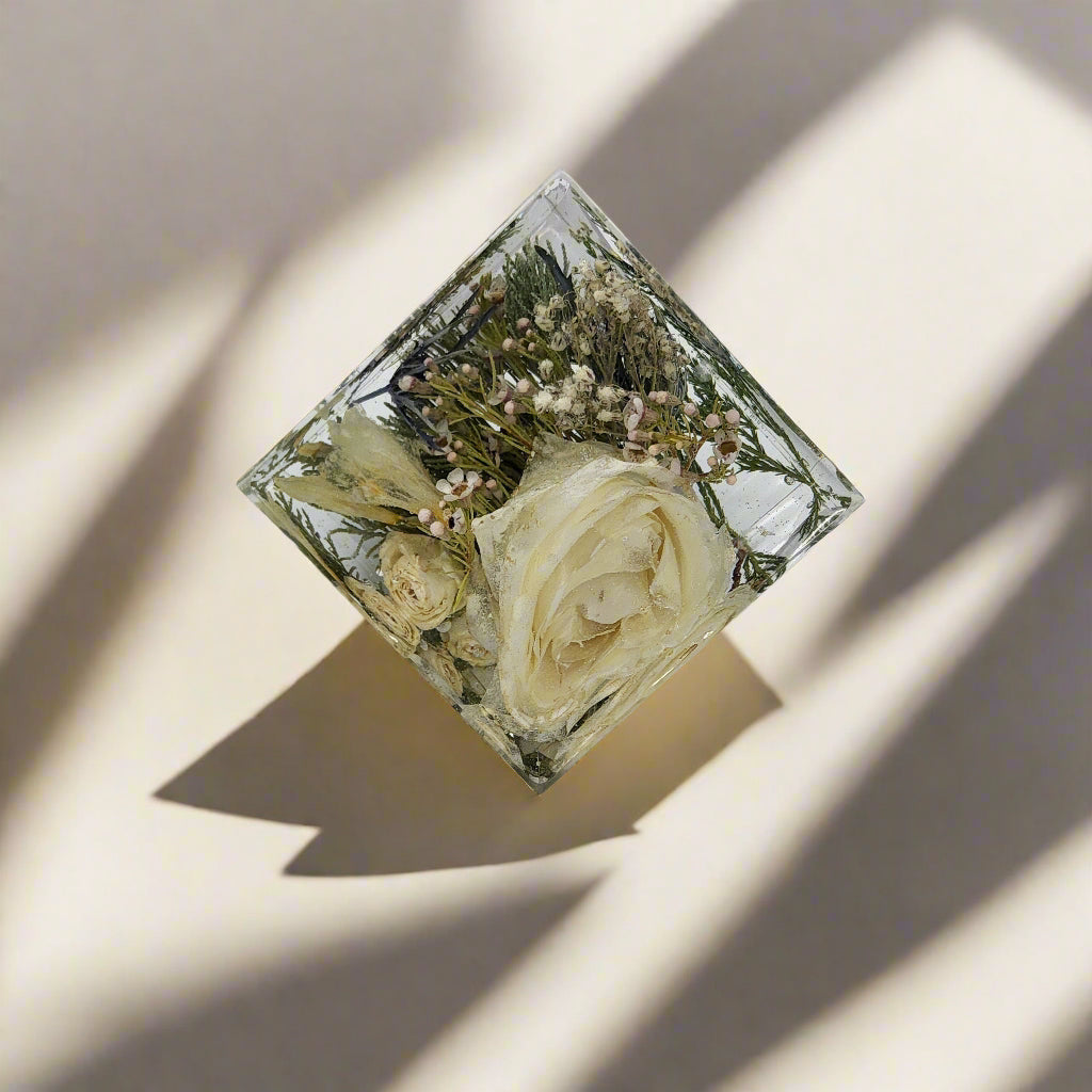 Wedding Flower Preservation 4x4 Cube Dried Flower Cube Wedding Bouquet Preservation Light Cube Bridal Rose Preservation Service Flower Block