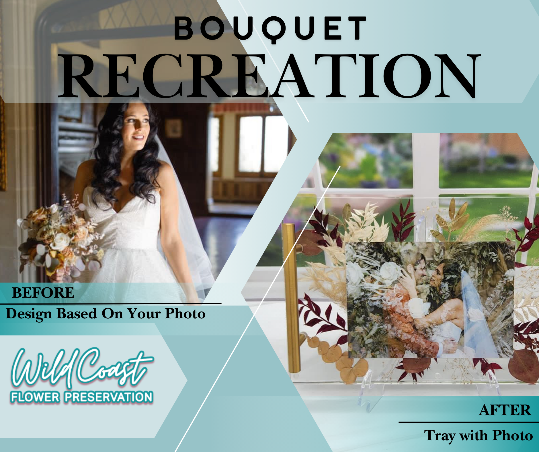 Flower preservation before and after bouquet replication