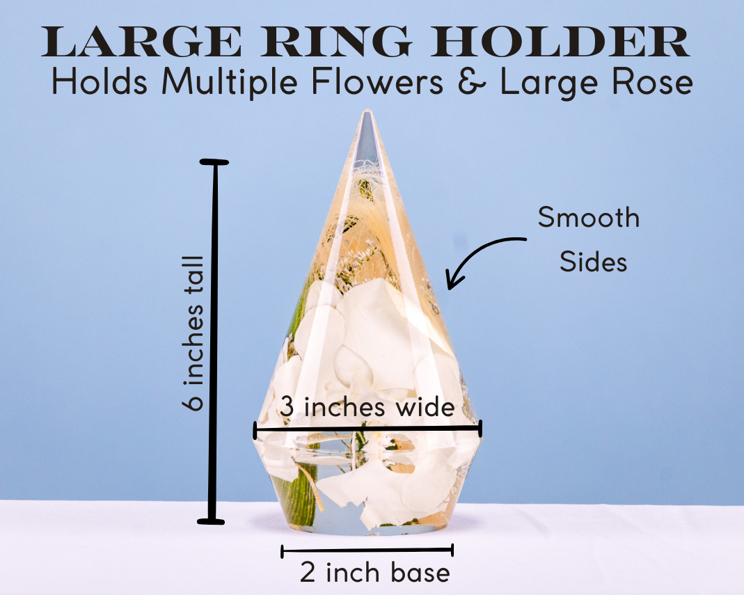 Wedding Gift Flower Preservation Ring Holder Preserved Flower Ring Stand Wedding Bouquet Preservation Gift Resin Flower Gift for Newlywed