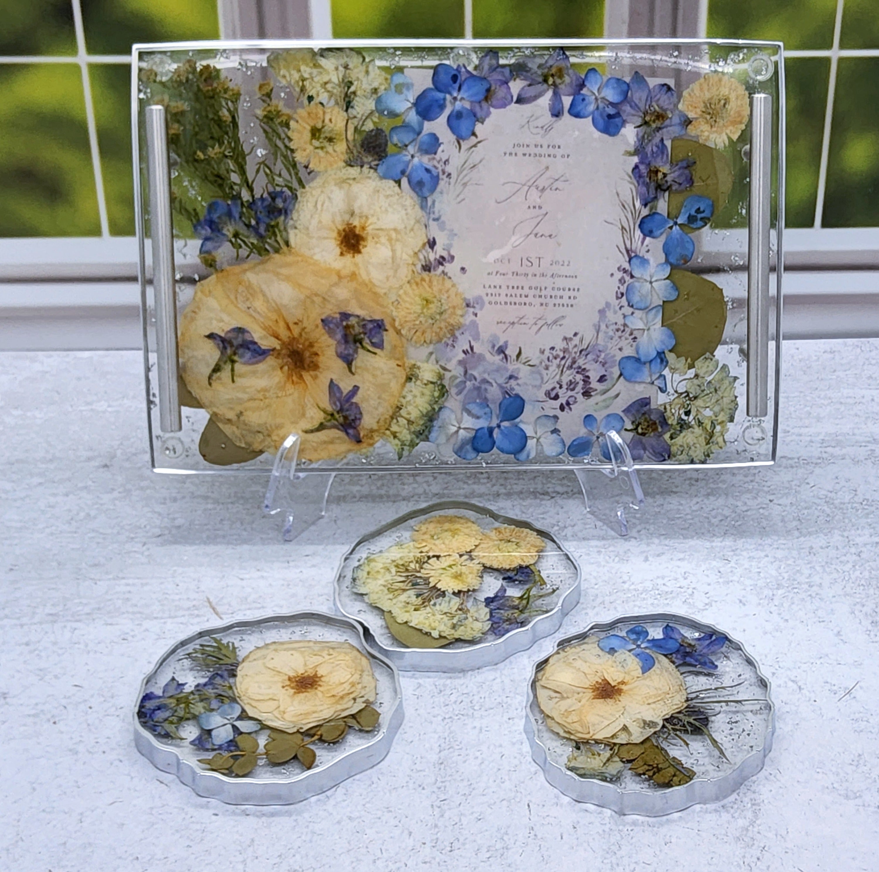 12x8 Pressed Flower Serving Tray