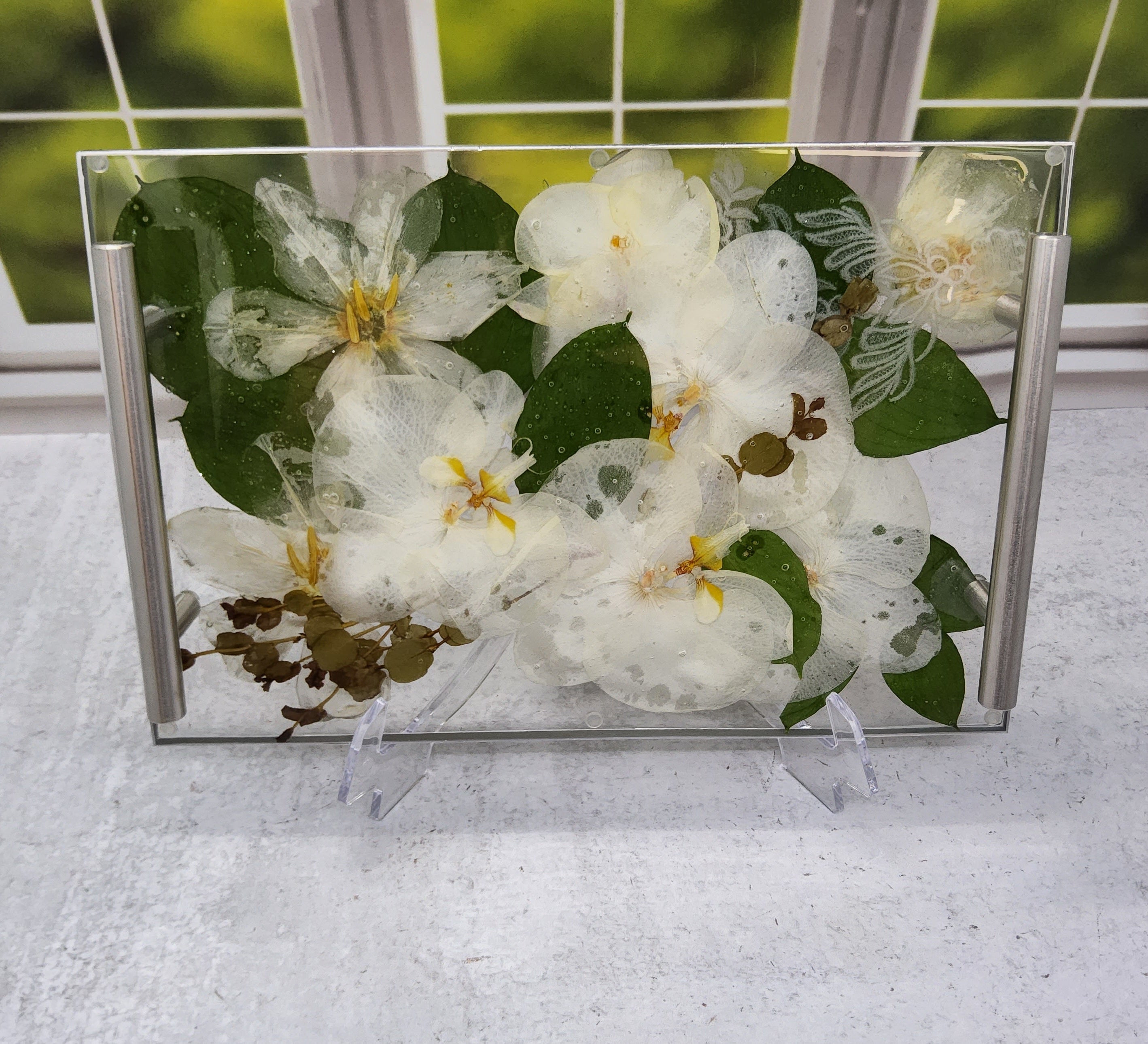 12x8 Pressed Flower Serving Tray