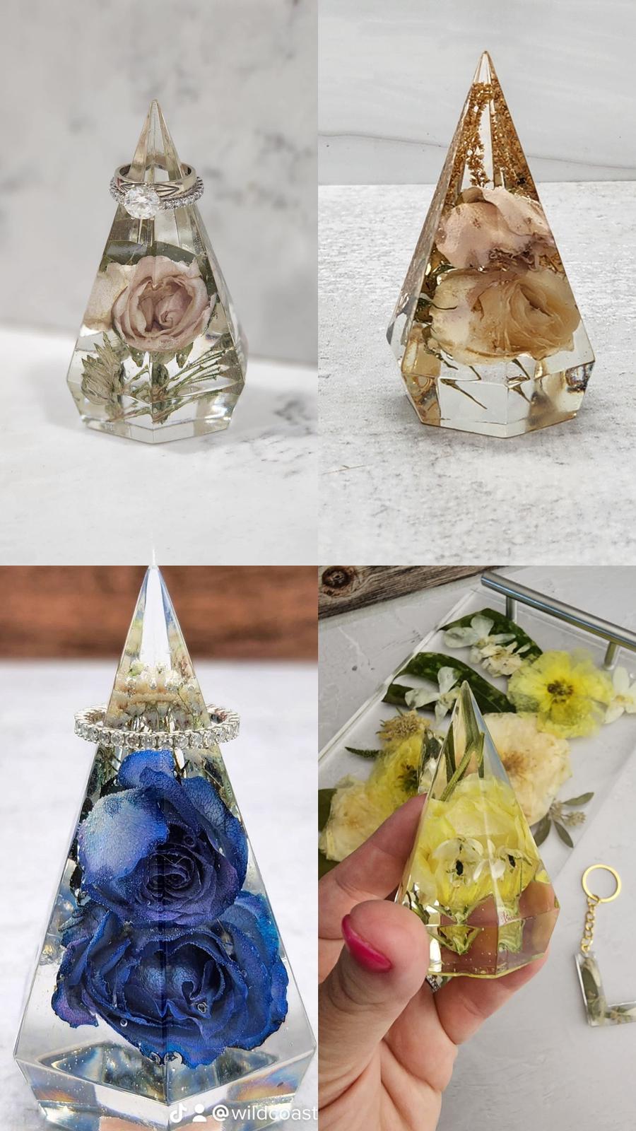 Small Preserved Flower Ring Holder