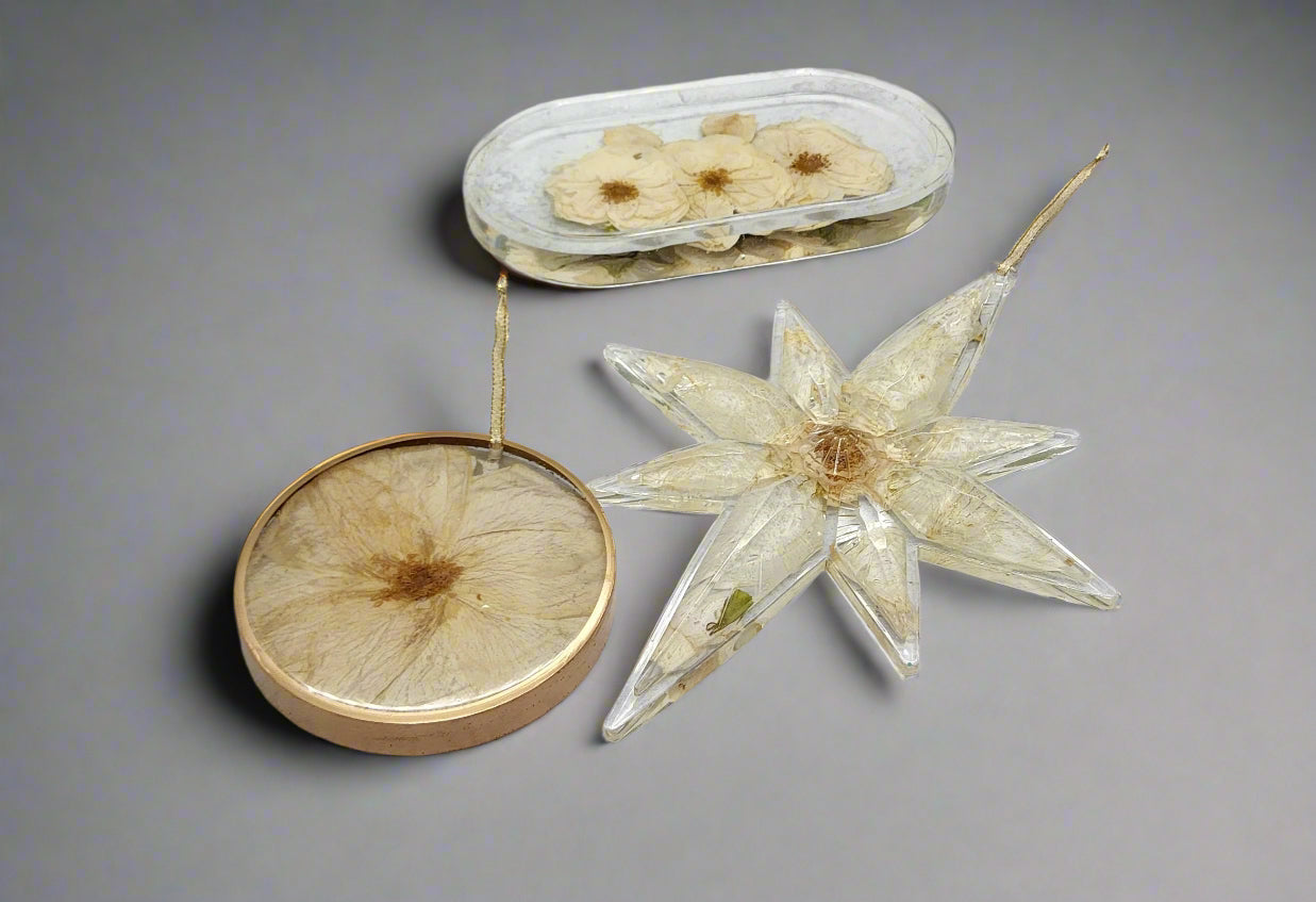Pressed Flower Star Ornament