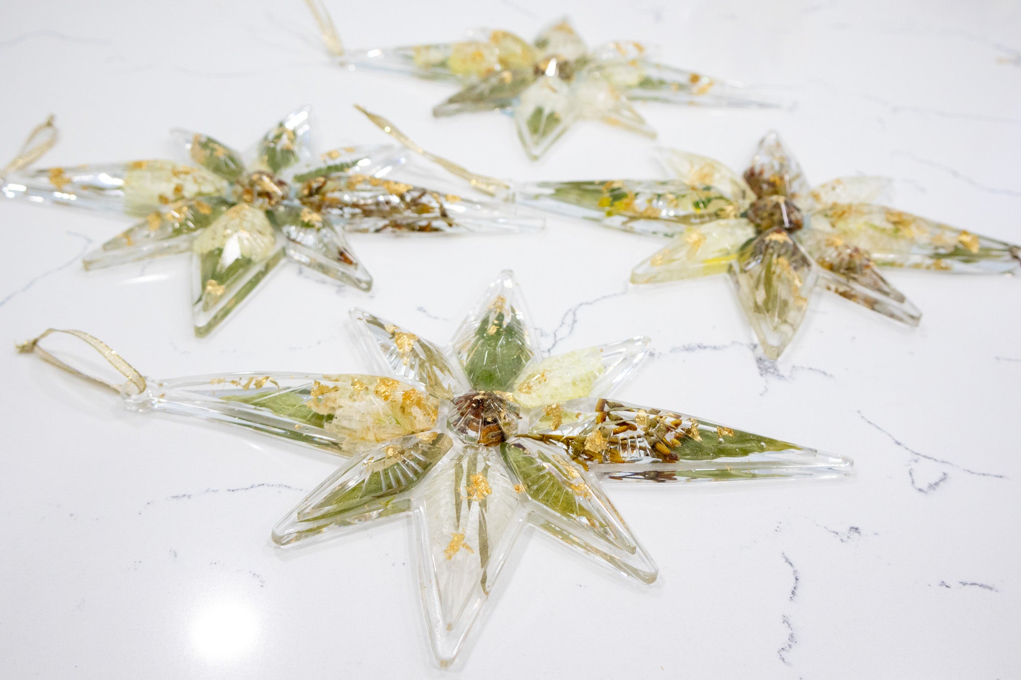 Pressed Flower Star Ornament