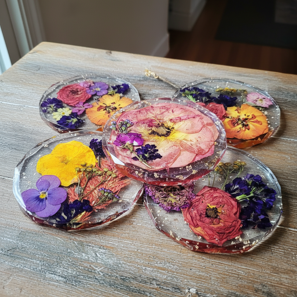 Wedding Flower Preservation Coaster Wedding Bouquet Preservation Coaster Set Preserved Flower Coaster Pressed Flower Keepsake Bride Bouquet