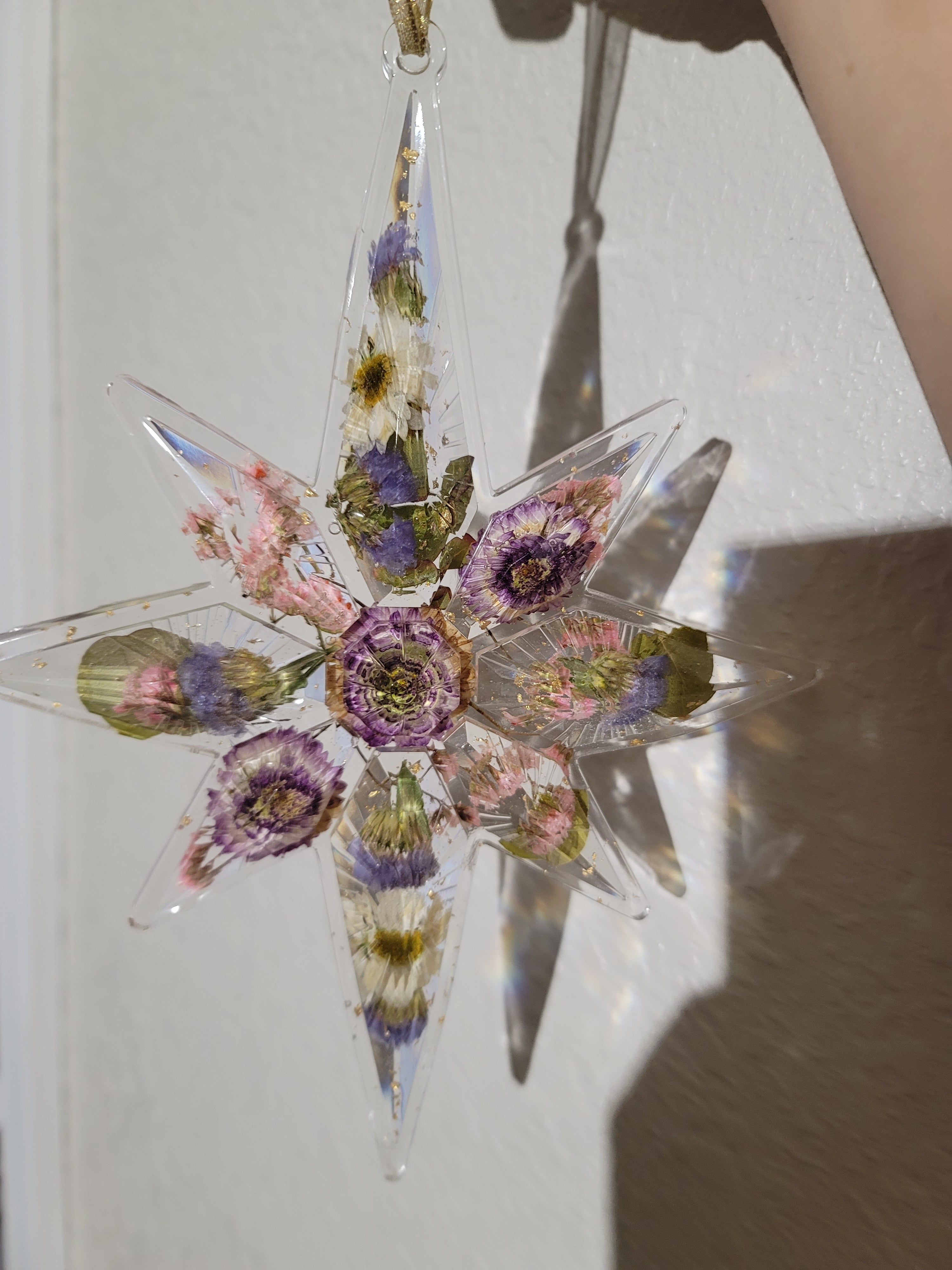 Pressed Flower Star Ornament