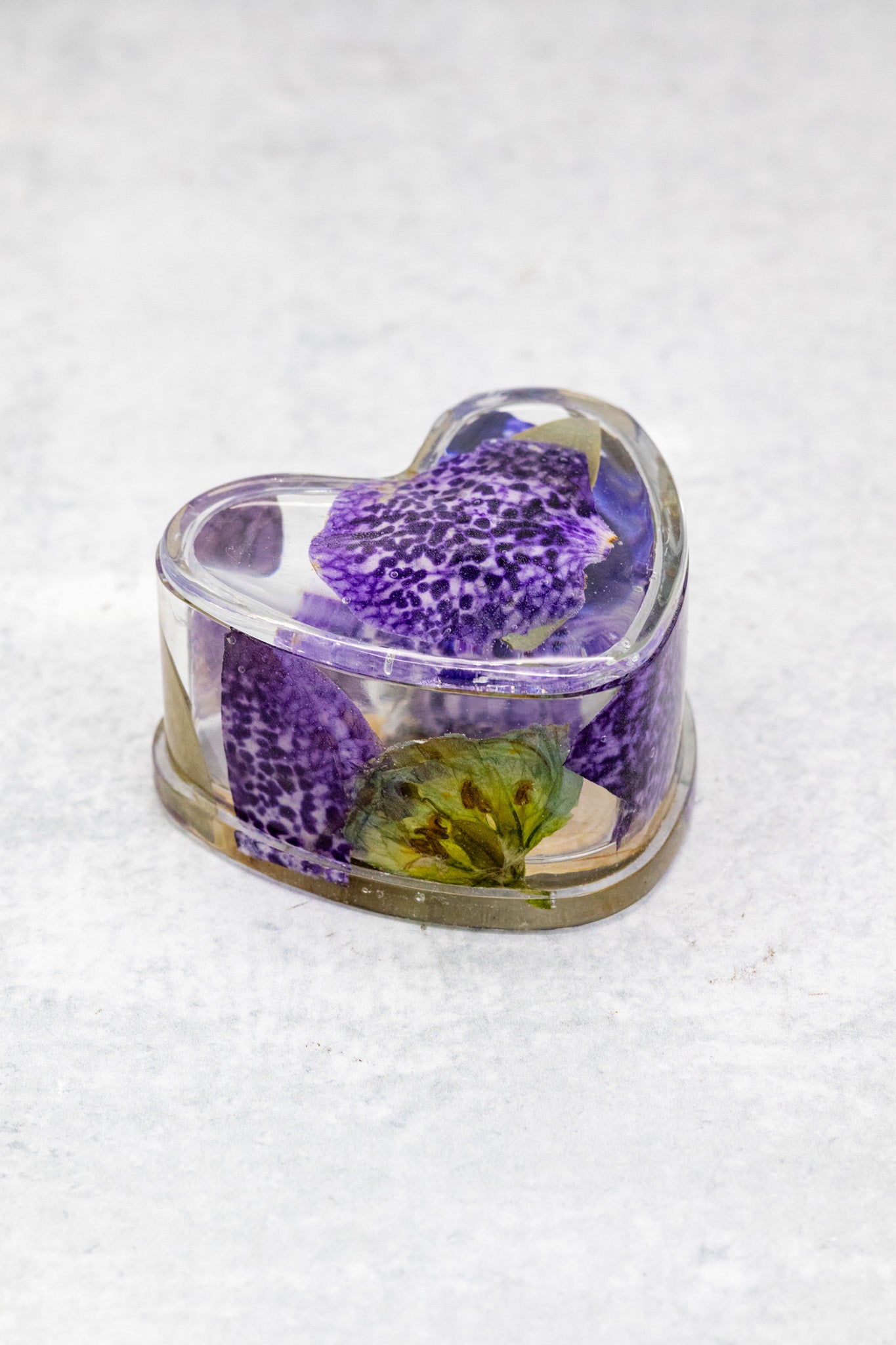 Heart Pressed Flower Jewelry Box