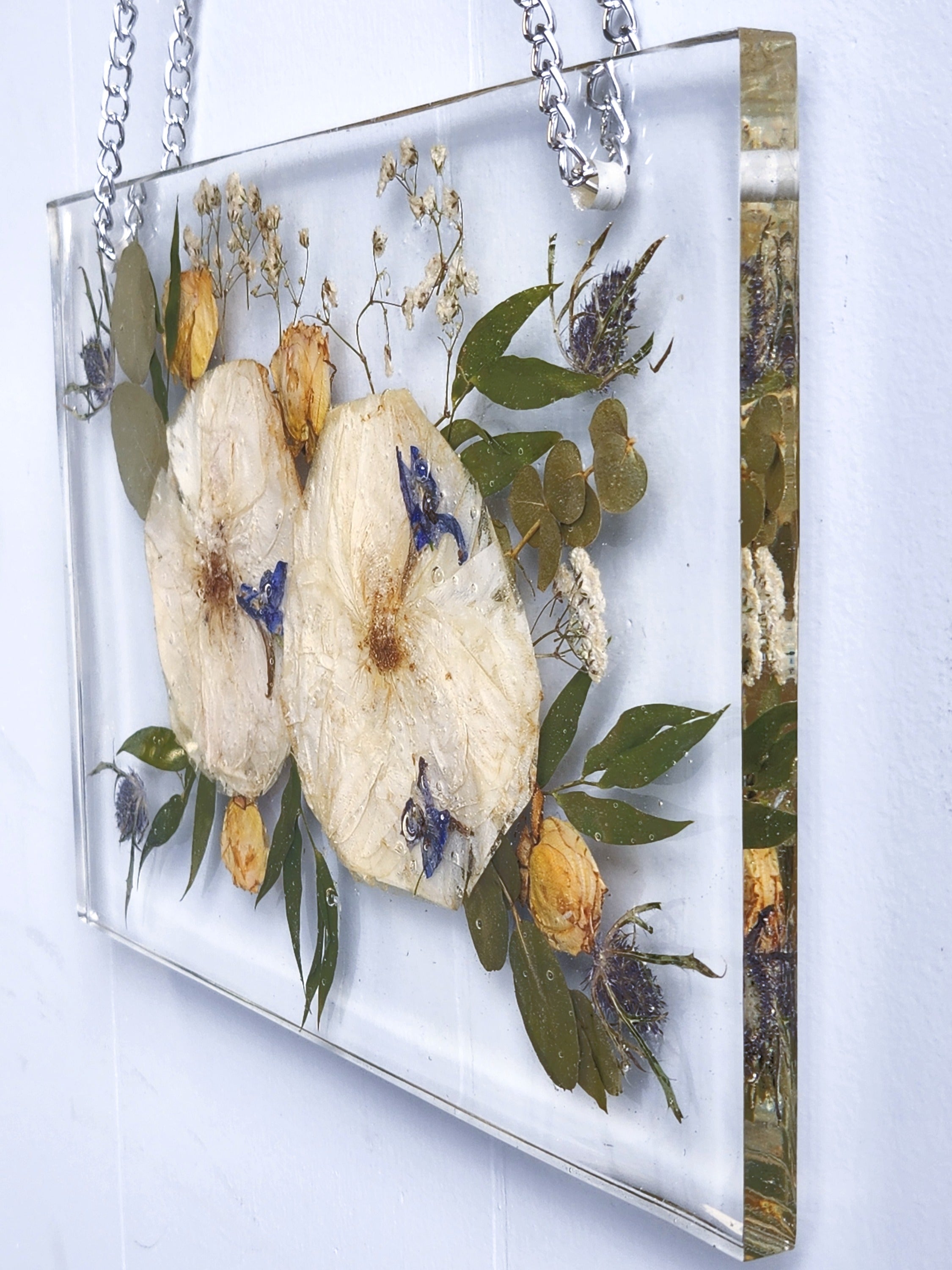 12x8 Pressed Flower Hanging Frame with Chain