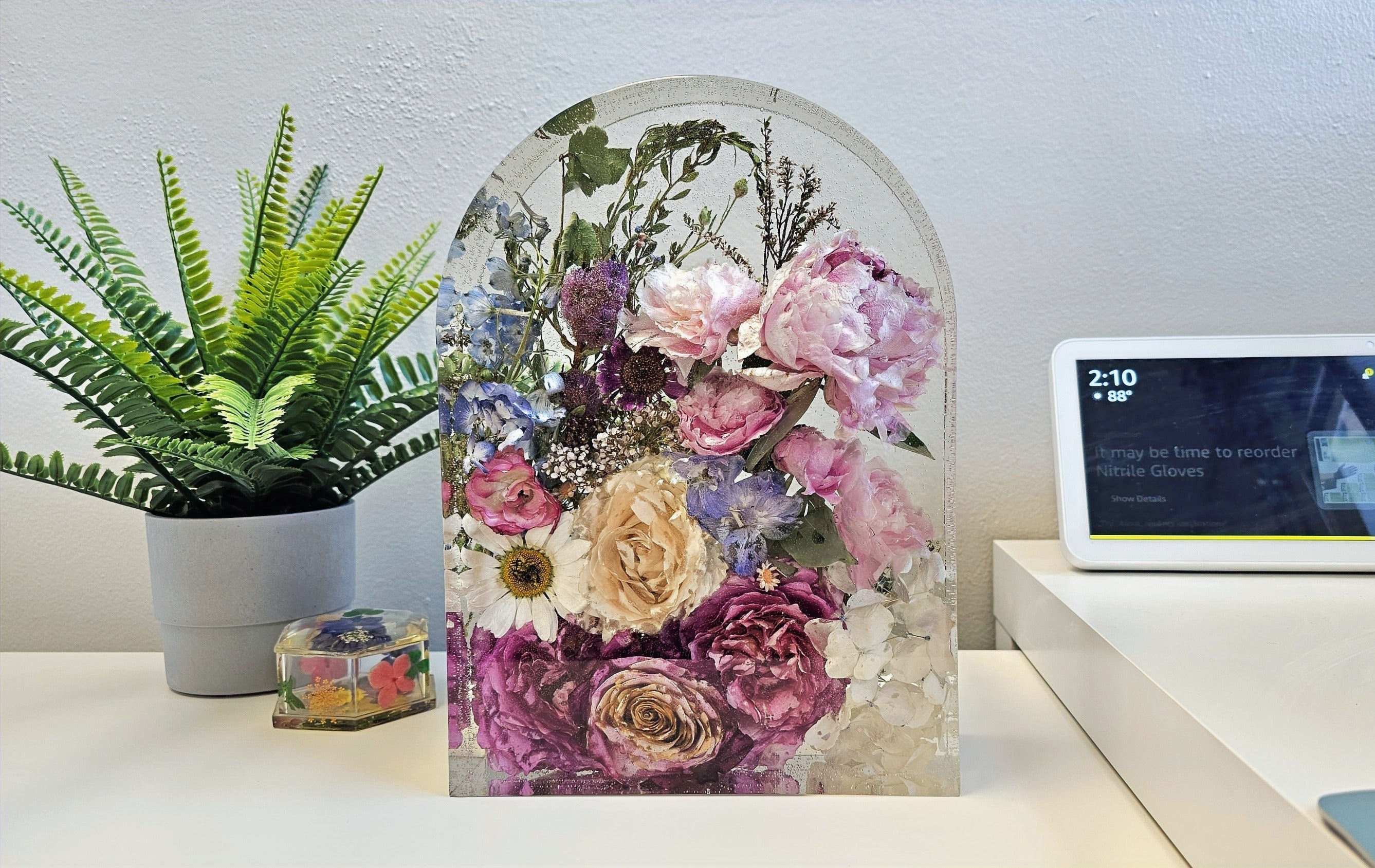 11" Arch Preserved Bouquet Block