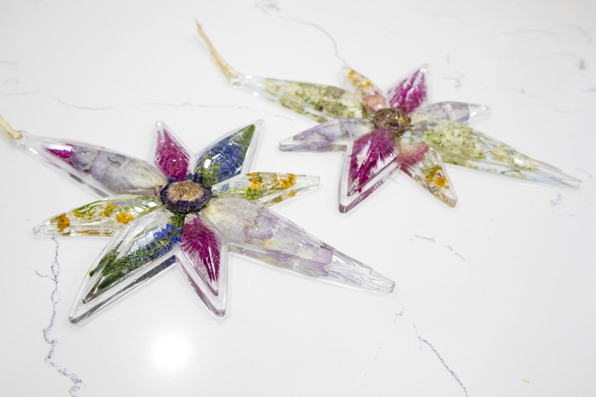 Pressed Flower Star Ornament