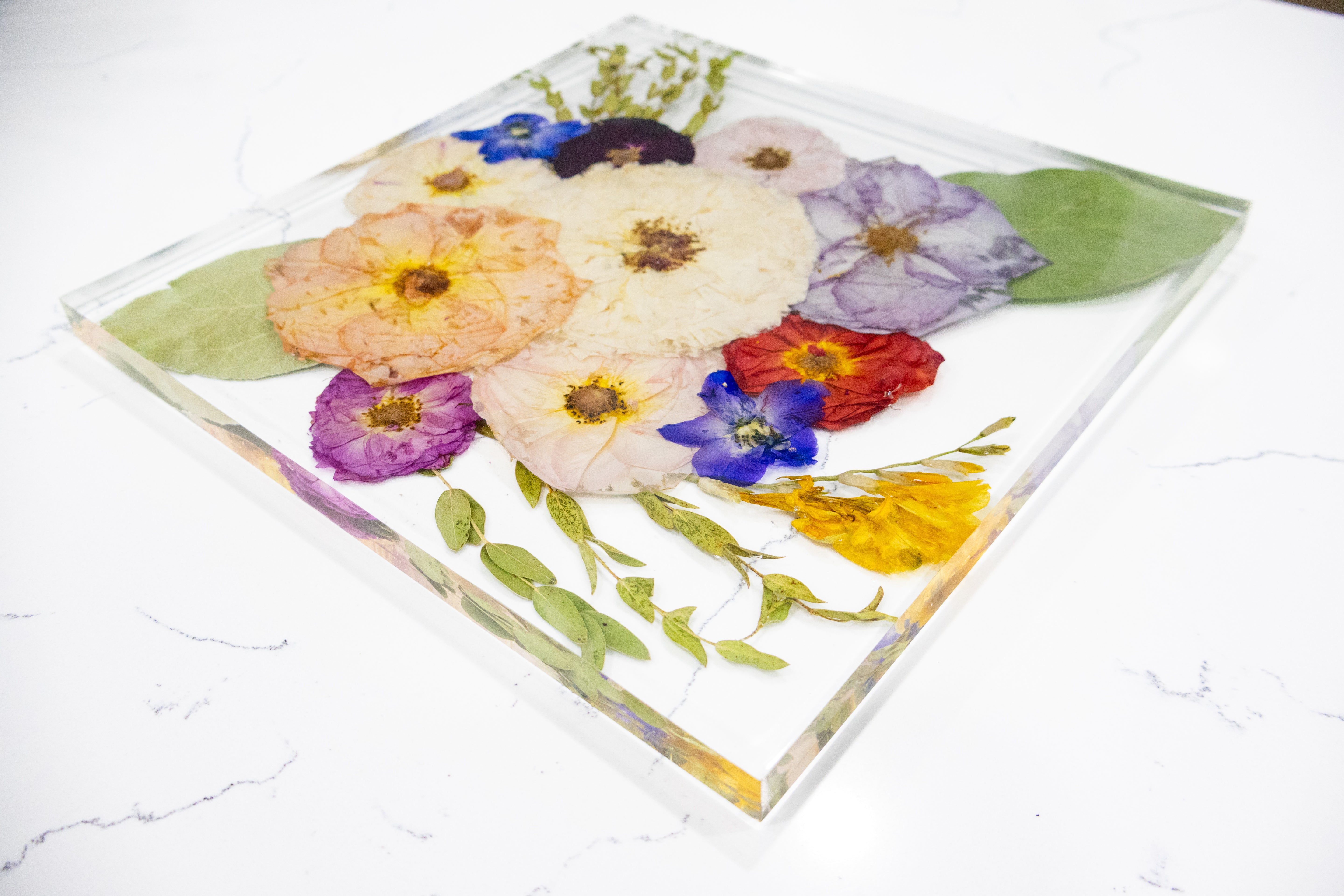 Floral Preservation Floating Frame Bouquet Preservation Pressed Flower Frame Square Floating Flowers Resin Frame Wedding Flower Preservation