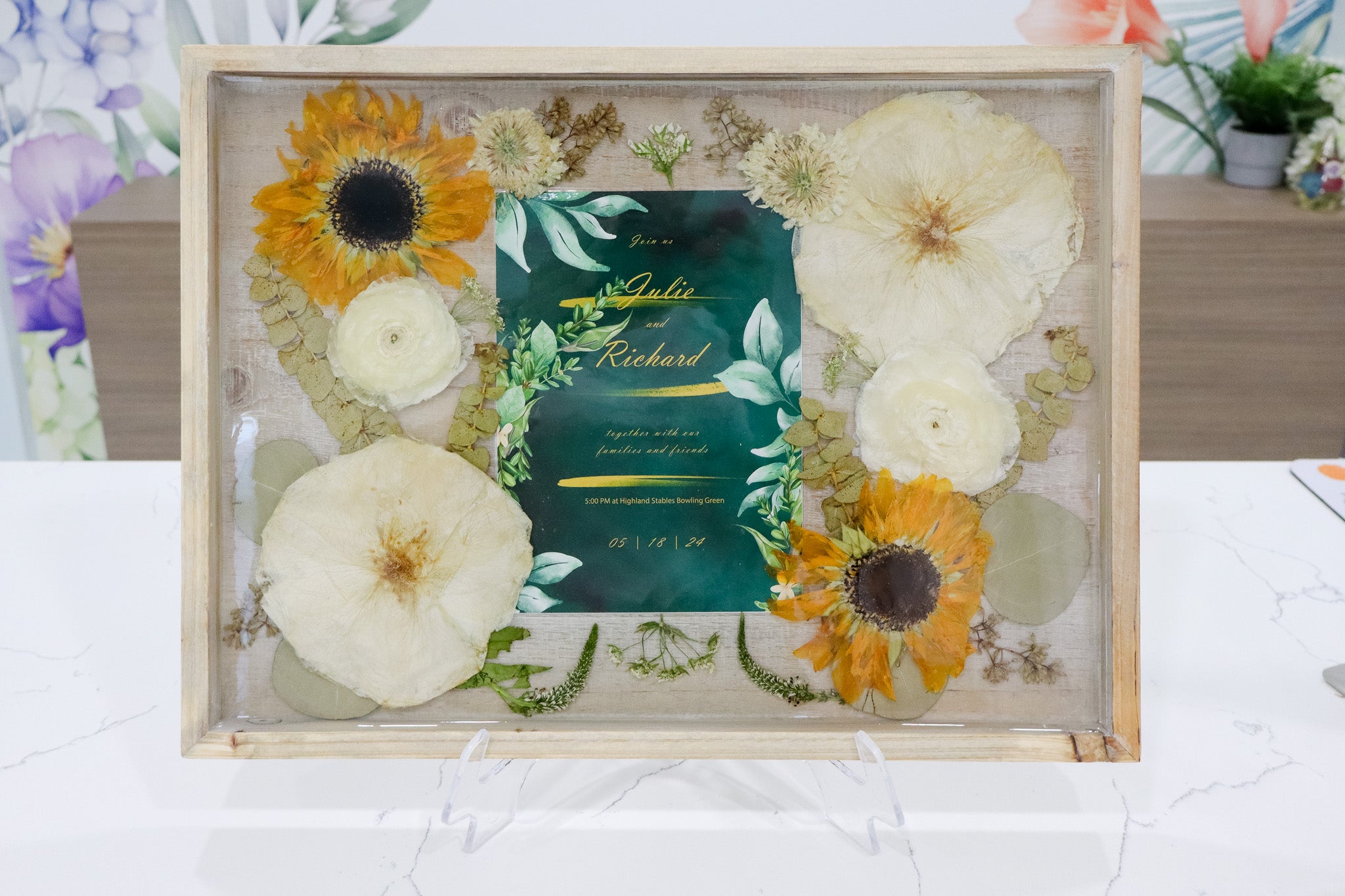 12x16 Pressed Flower Frame Wood Wall Decor