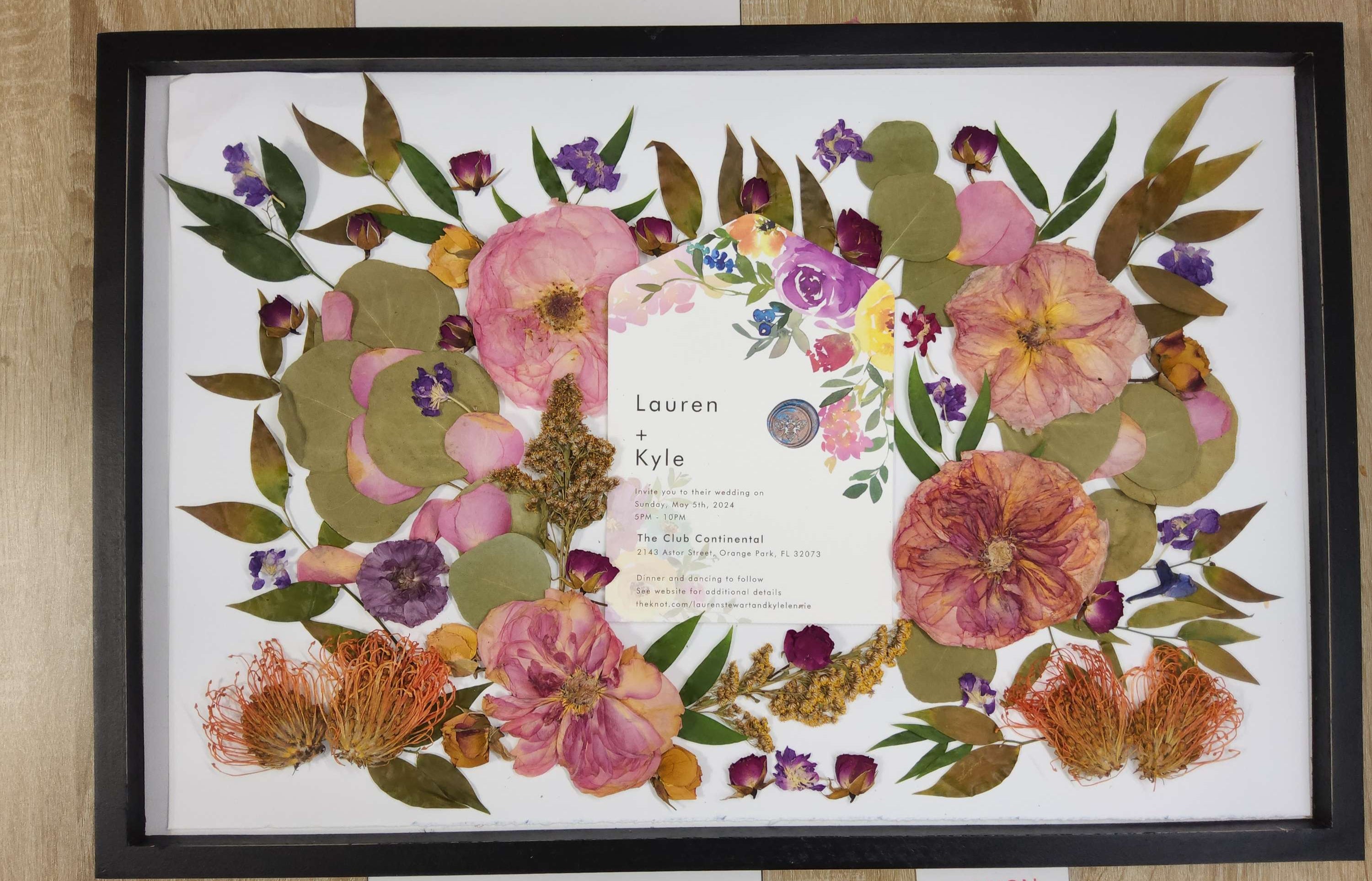 23x15 Pressed Flower Frame Wood Wall Decor