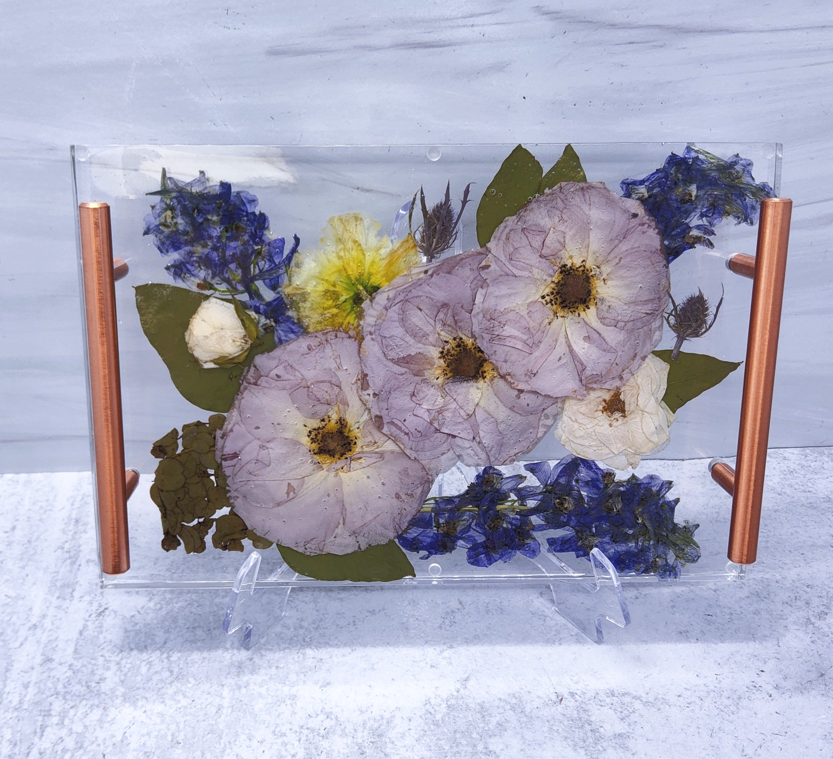 12x8 Pressed Flower Serving Tray