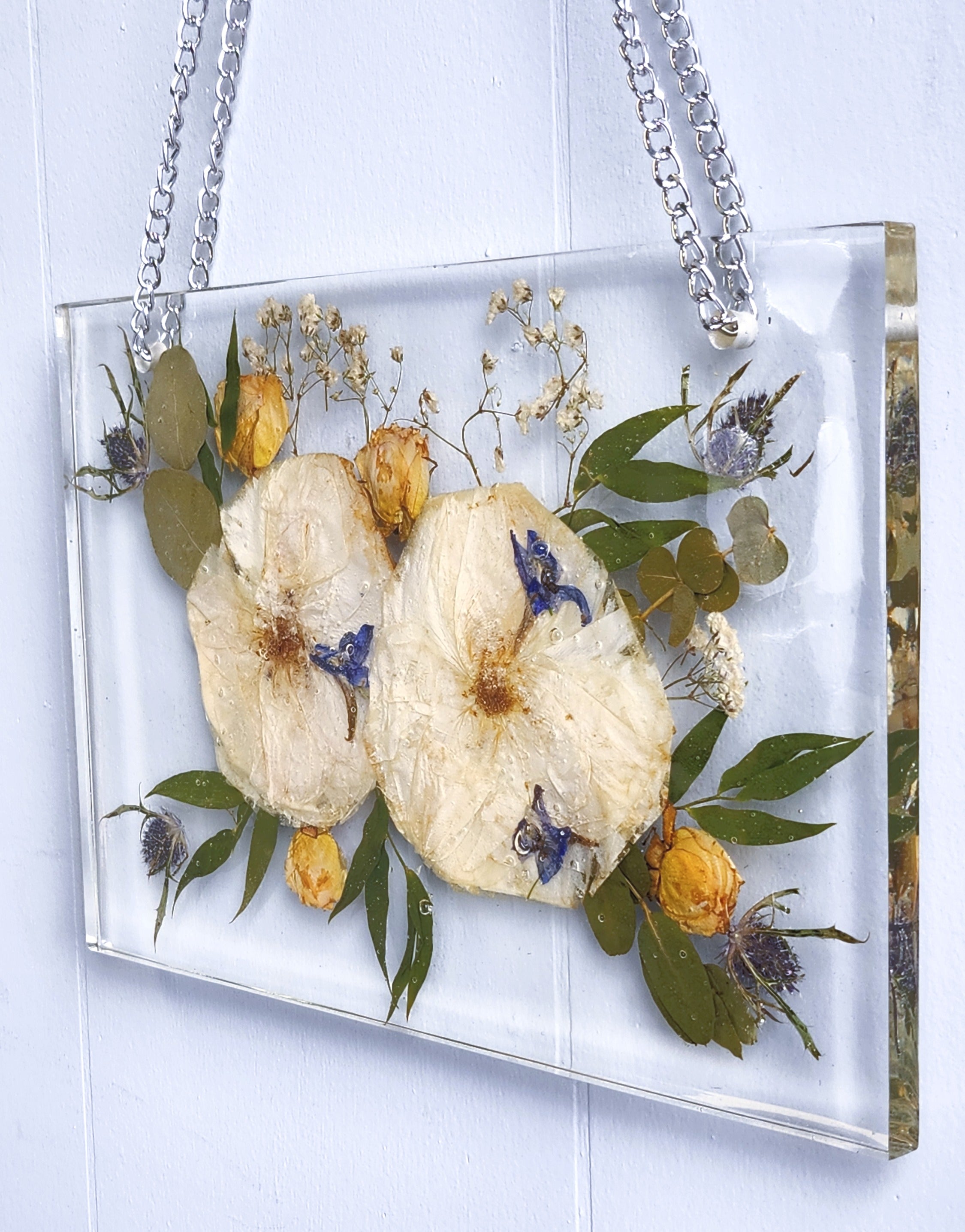 12x8 Pressed Flower Hanging Frame with Chain