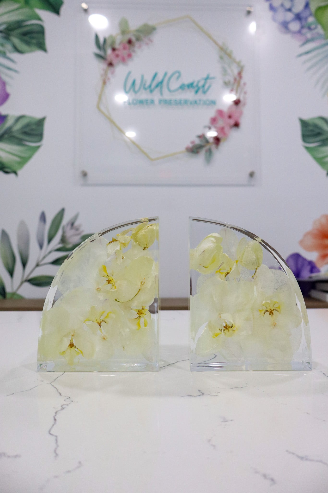 5" Preserved Flower Bookend