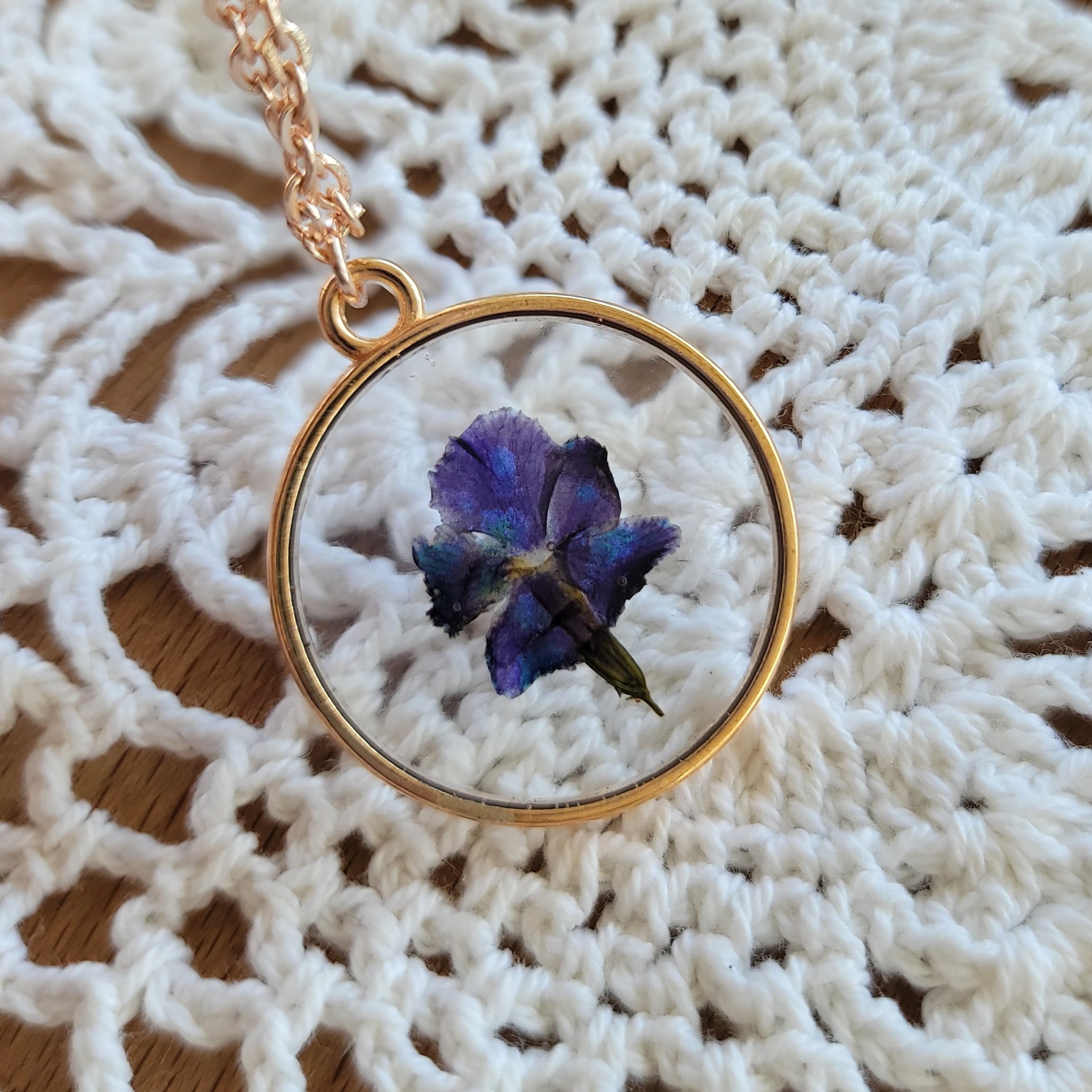 Forget Me Not Flower Preservation Necklace Pressed Flower Earring Funeral Preservation Burial Flower Jewelry