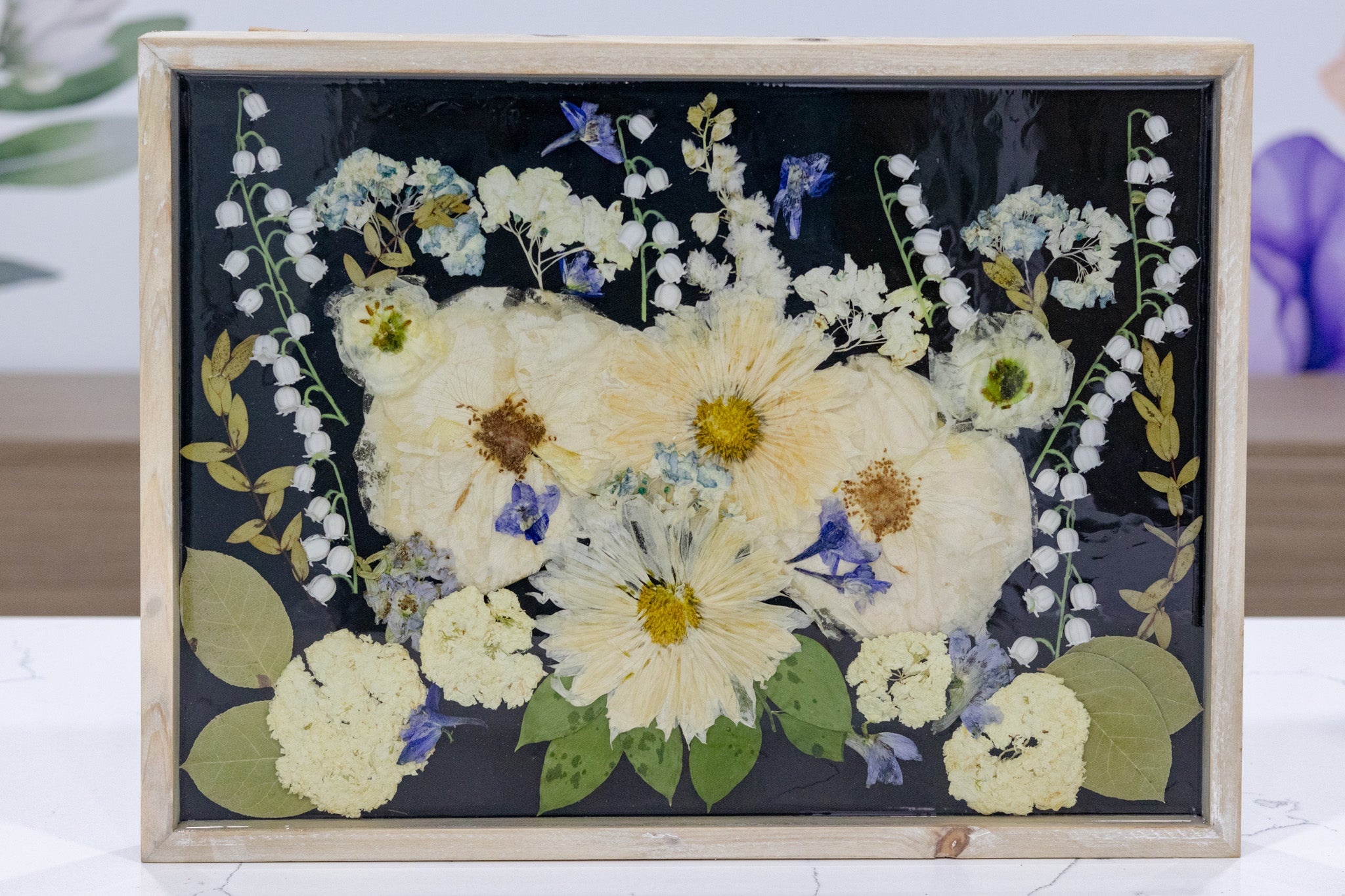 12x16 Pressed Flower Frame Wood Wall Decor