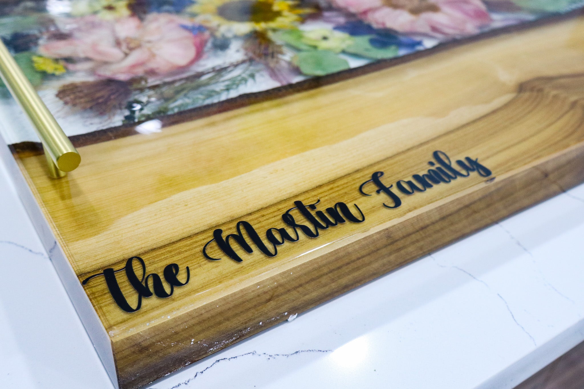 Bouquet Preservation Stove Top Cover Flower Preservation Tray Live Edge Resin Preserved Flower Stove Top Cover Personalized Stove Cover