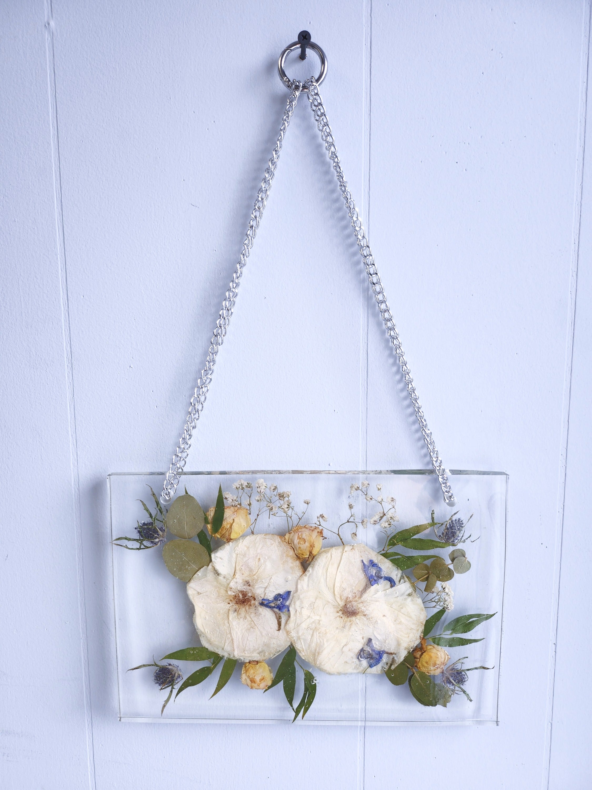 12x8 Pressed Flower Hanging Frame with Chain