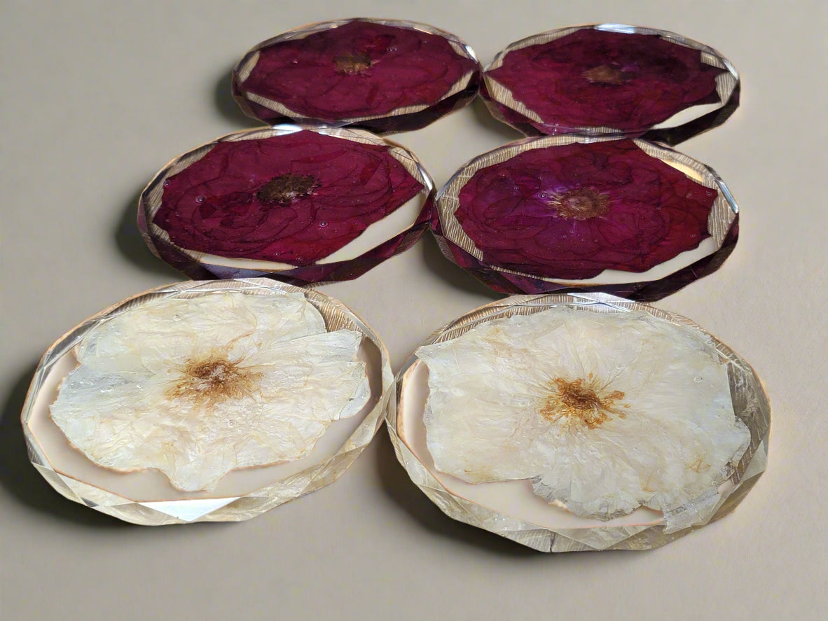 flower preservation diamond coaster geode coaster resin coaster