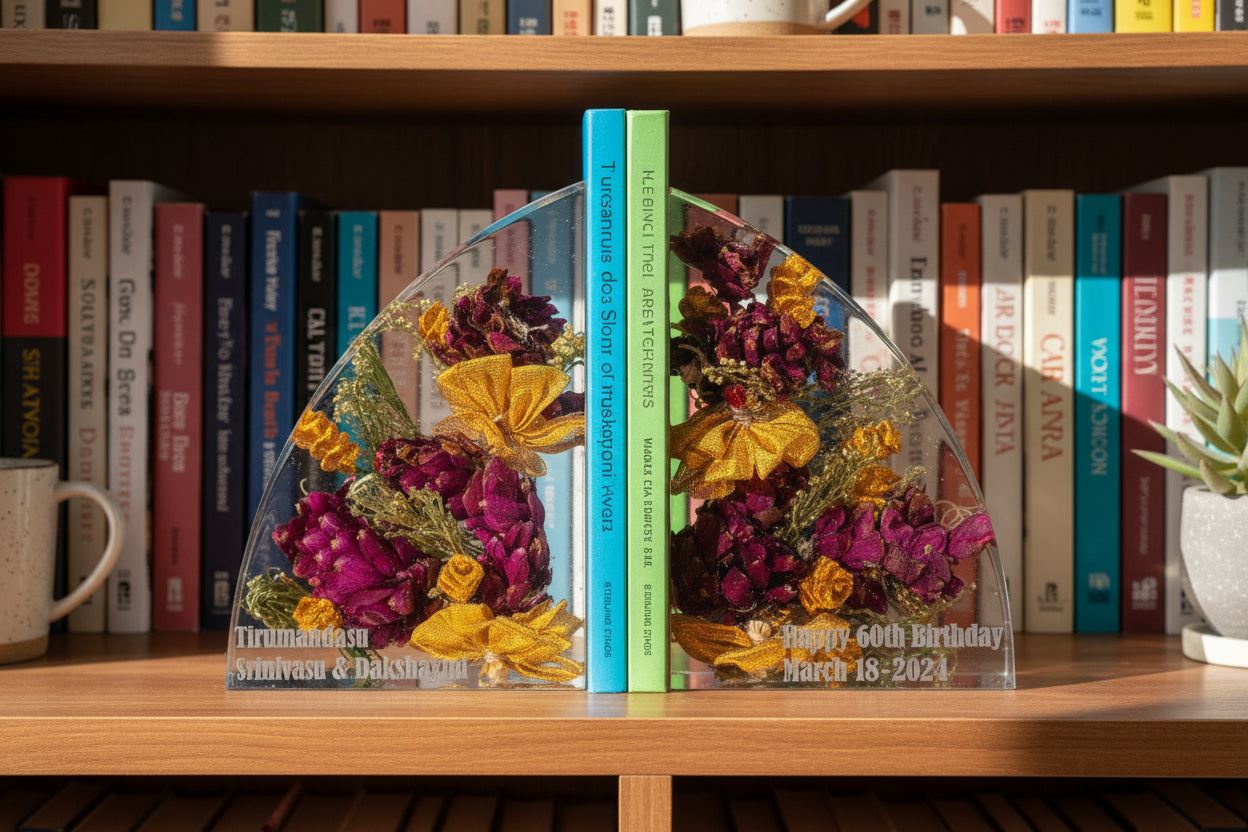 Garland Preservation Wedding Garland in Resin Flower Preservation Bookend