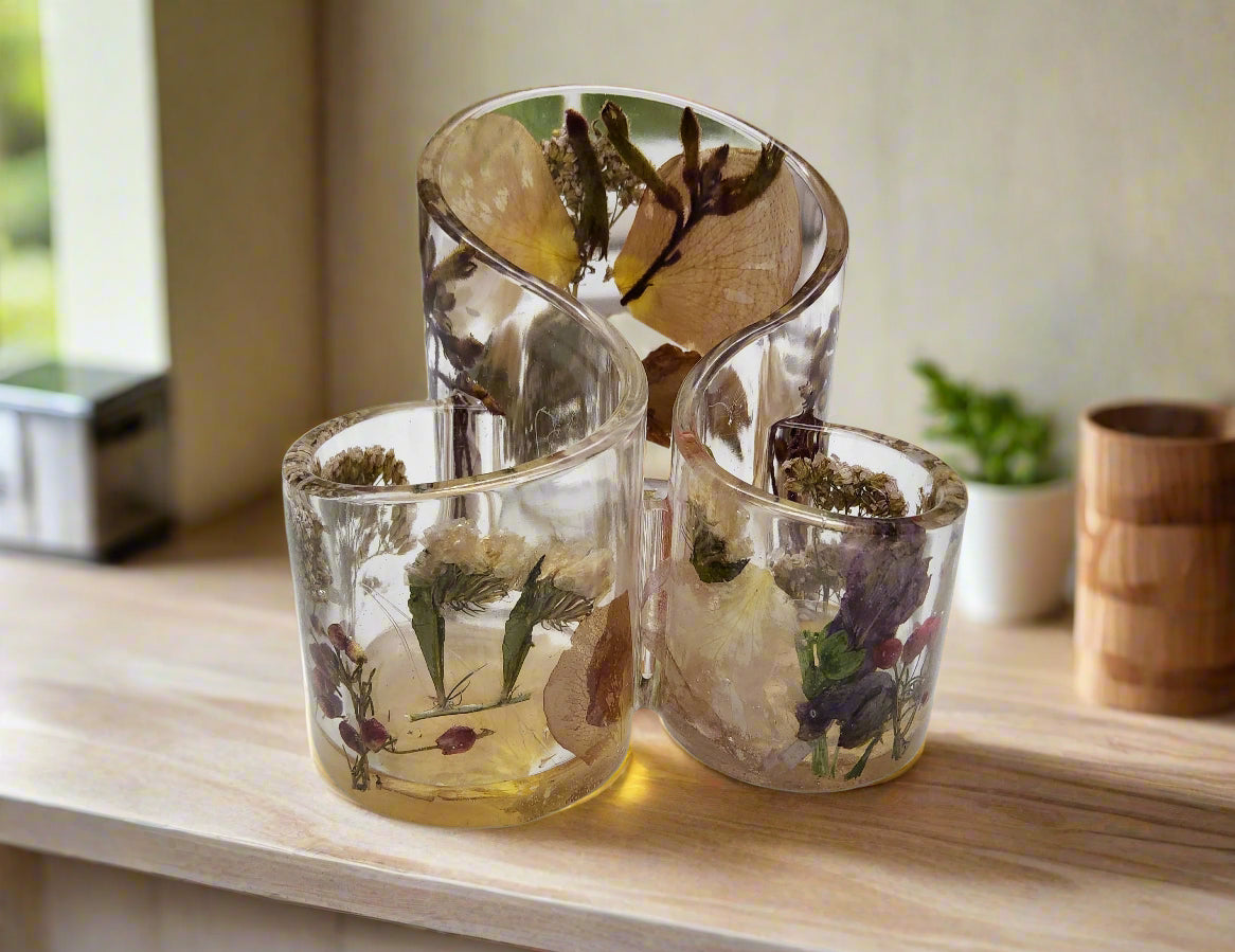 Wedding Bouquet Preservation Makeup Brush Holder Flower Preservation Resin Makeupbrush Holder Preserved Wedding Flower Resin Pencil Holder