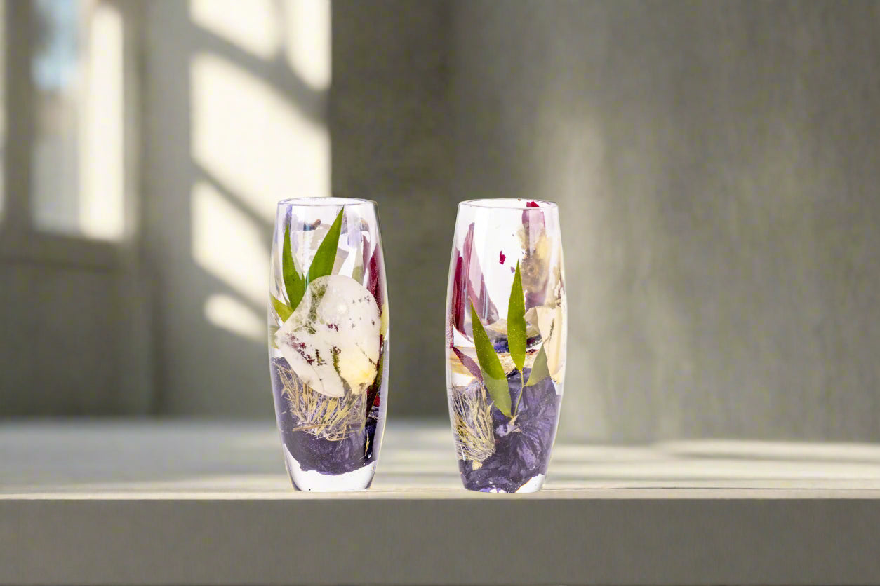 Wedding flower preservation shot glass gift