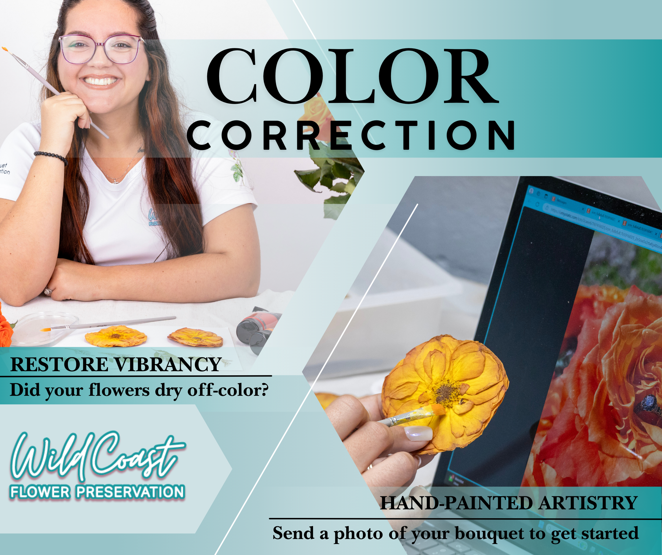Wedding Bouquet Preservation Color Correction Service