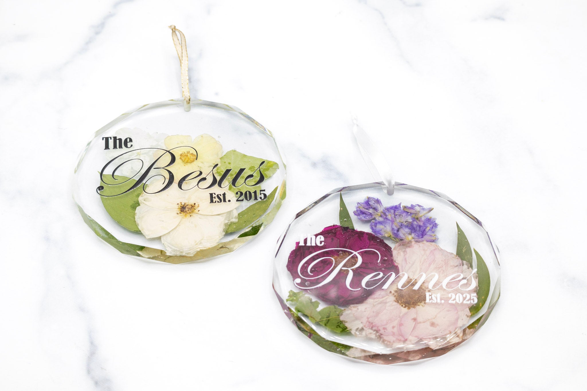 Pressed Flower Ornament Dried Flower Bouquet Resin Ornament Wedding Flower Preservation Dried Flower Keepsake Preserved Flower Bouquet Gift