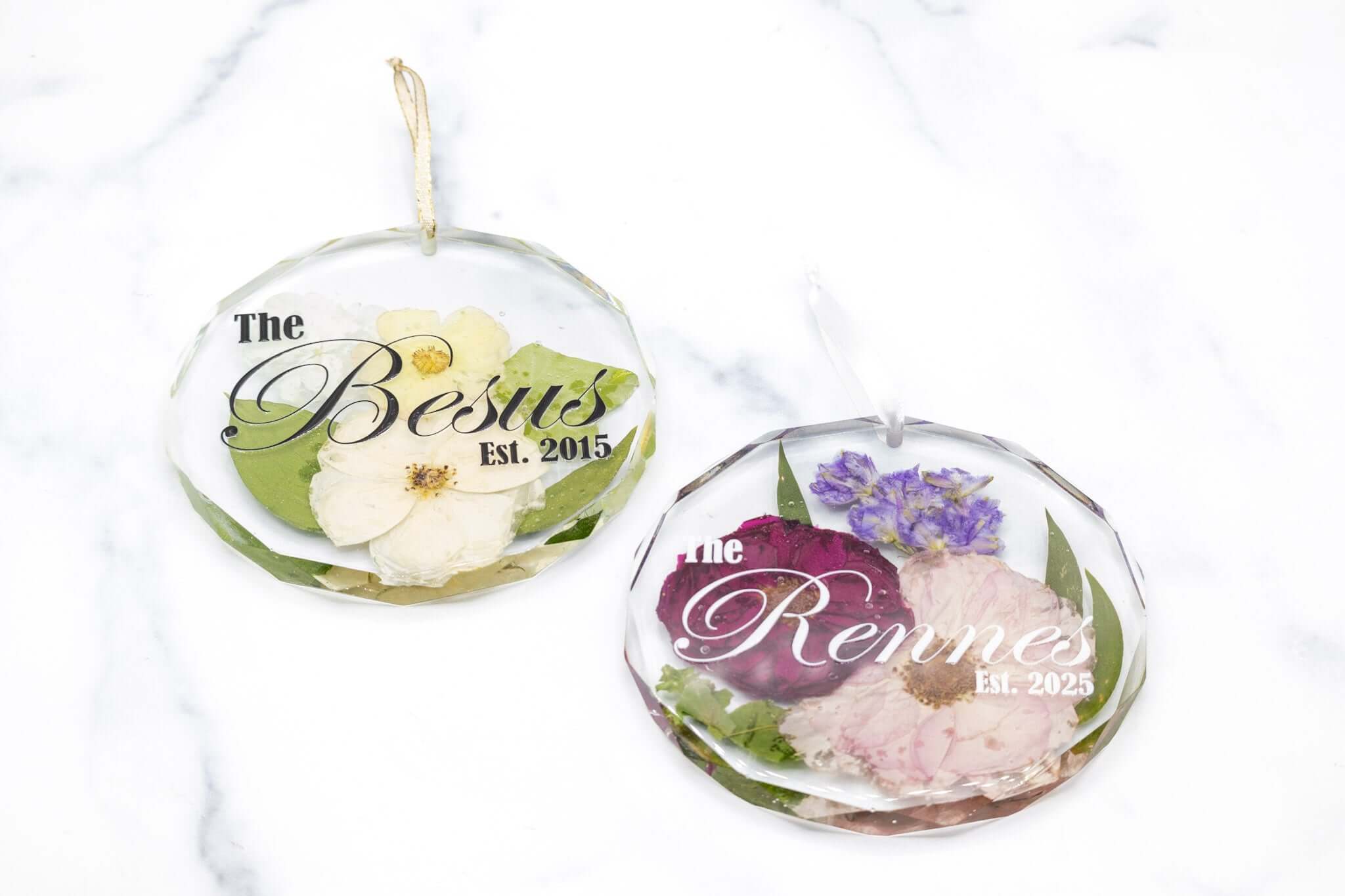 Pressed Flower Ornament Dried Flower Bouquet Resin Ornament Wedding Flower Preservation Dried Flower Keepsake Preserved Flower Bouquet Gift