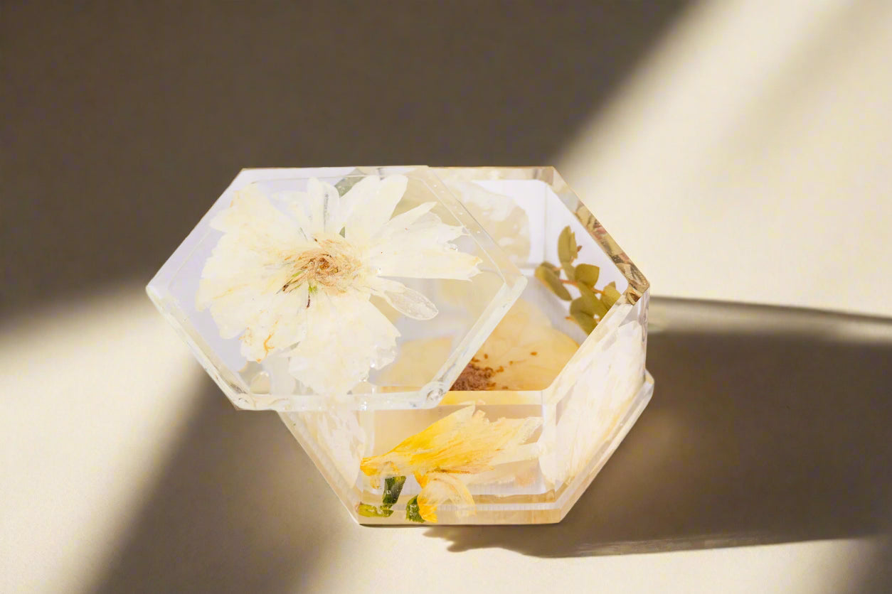 Pressed Flower Jewelry Box Bridal Bouquet Flower Keepsake
