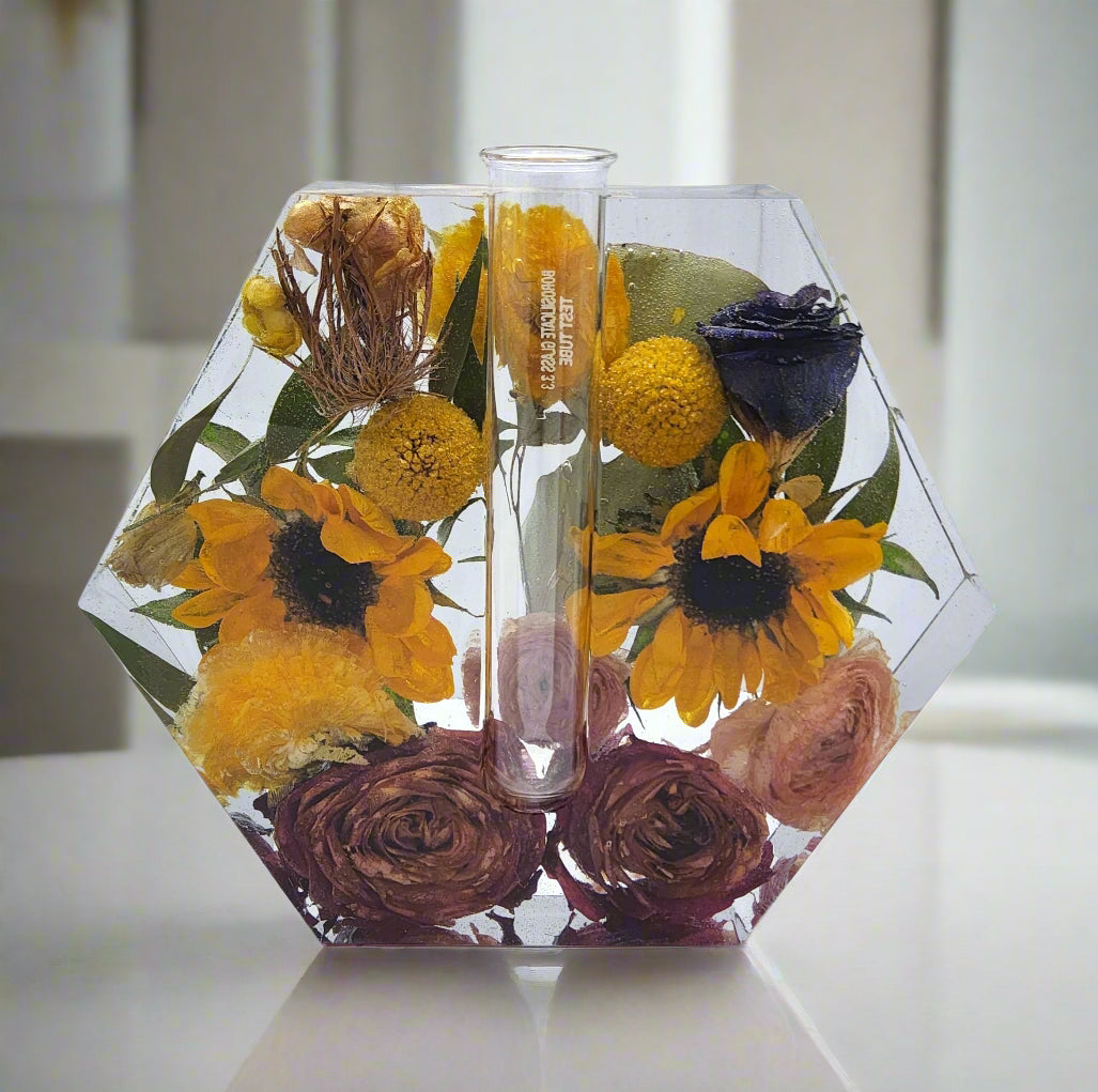 Bouquet Preservation Hexagon Vase
