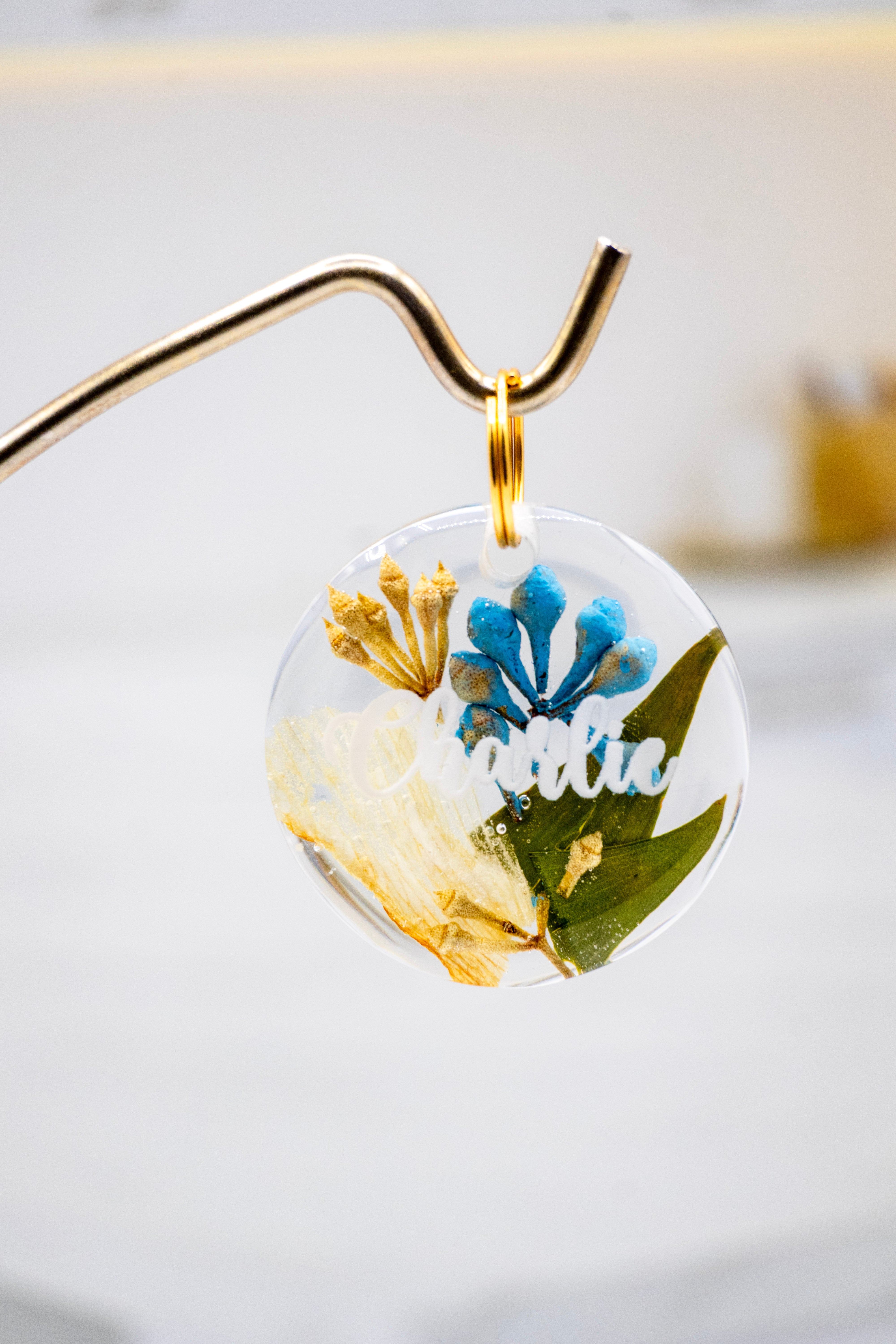 Pressed Flower Pet Tags