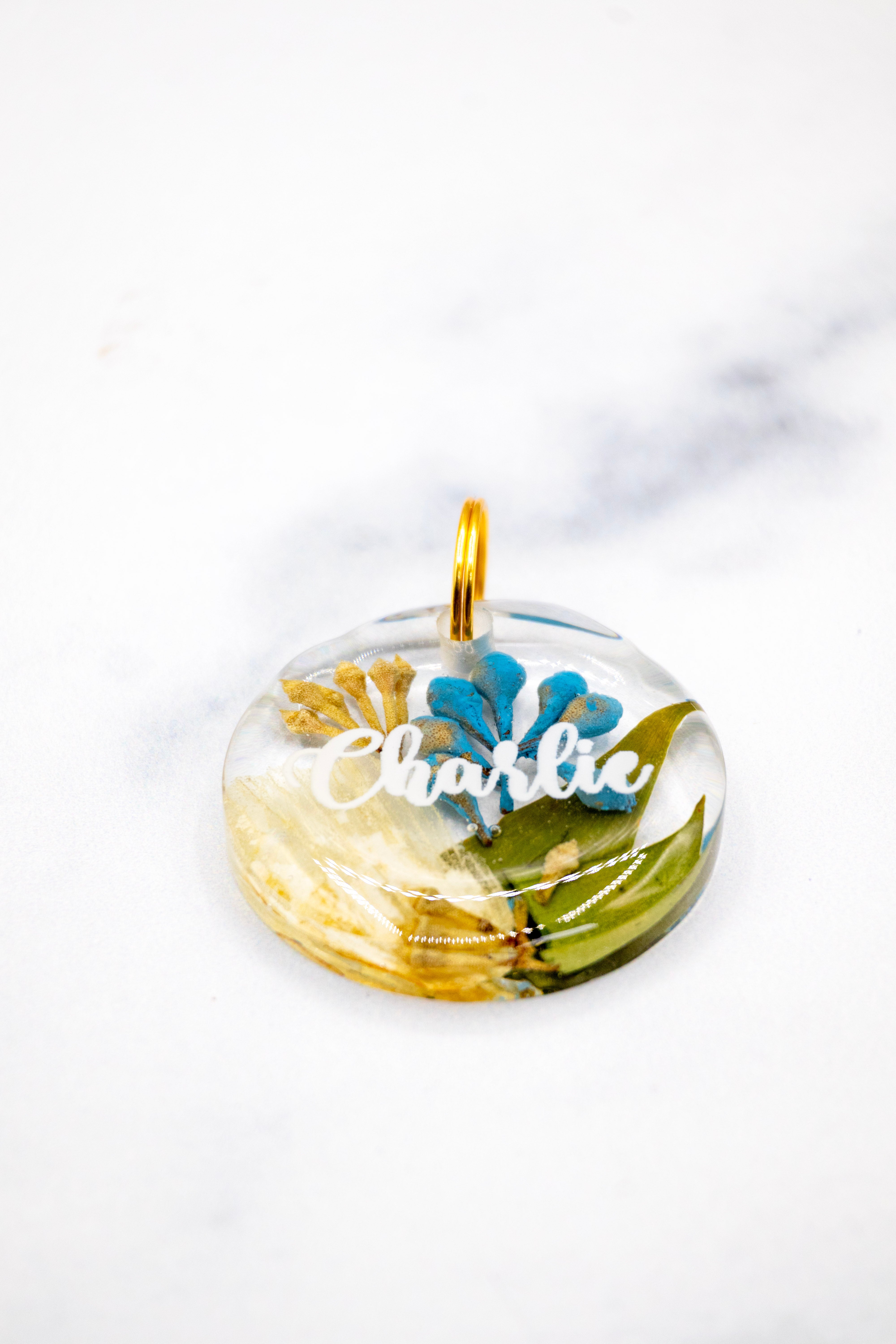Pressed Flower Pet Tags