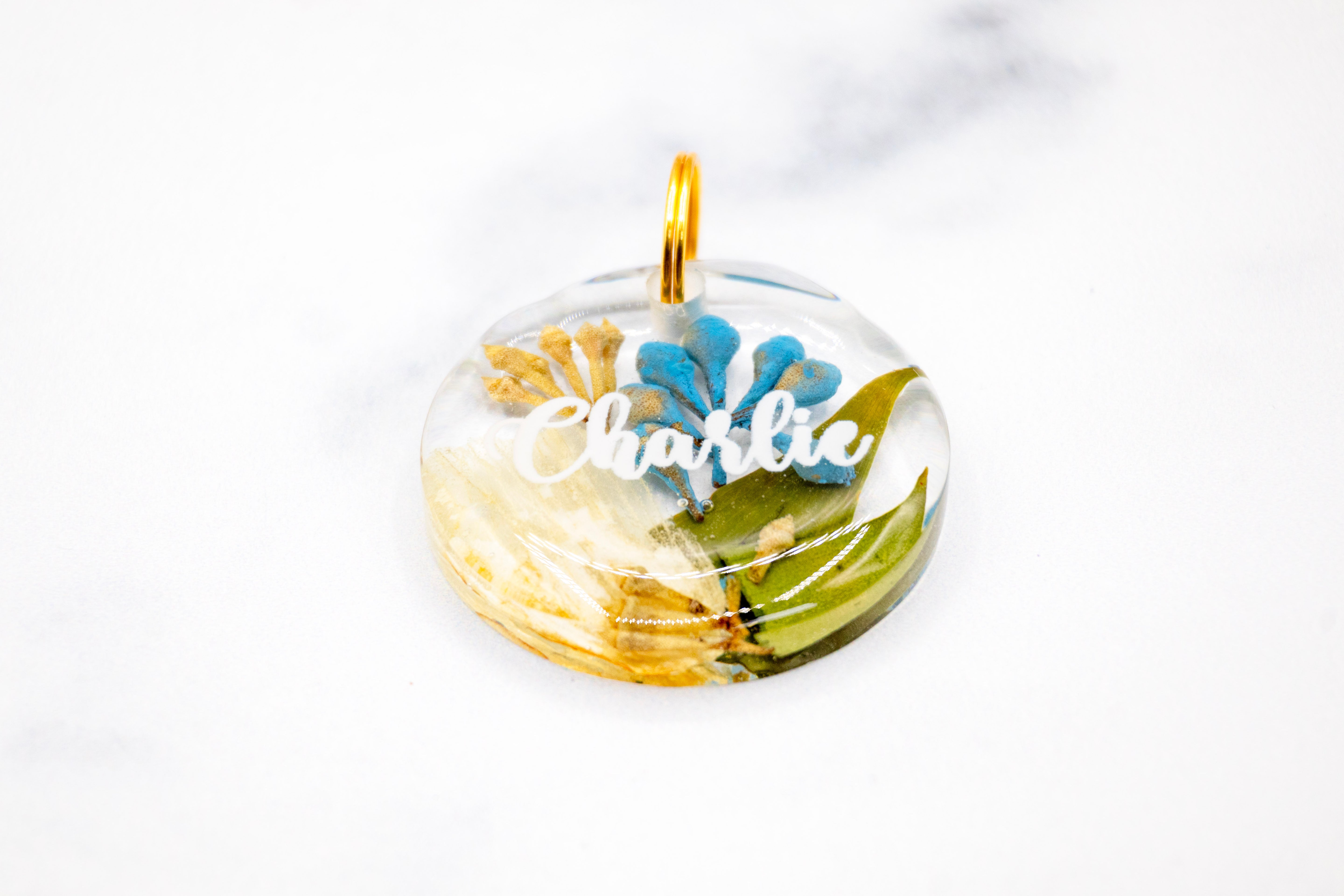 Pressed Flower Pet Tags