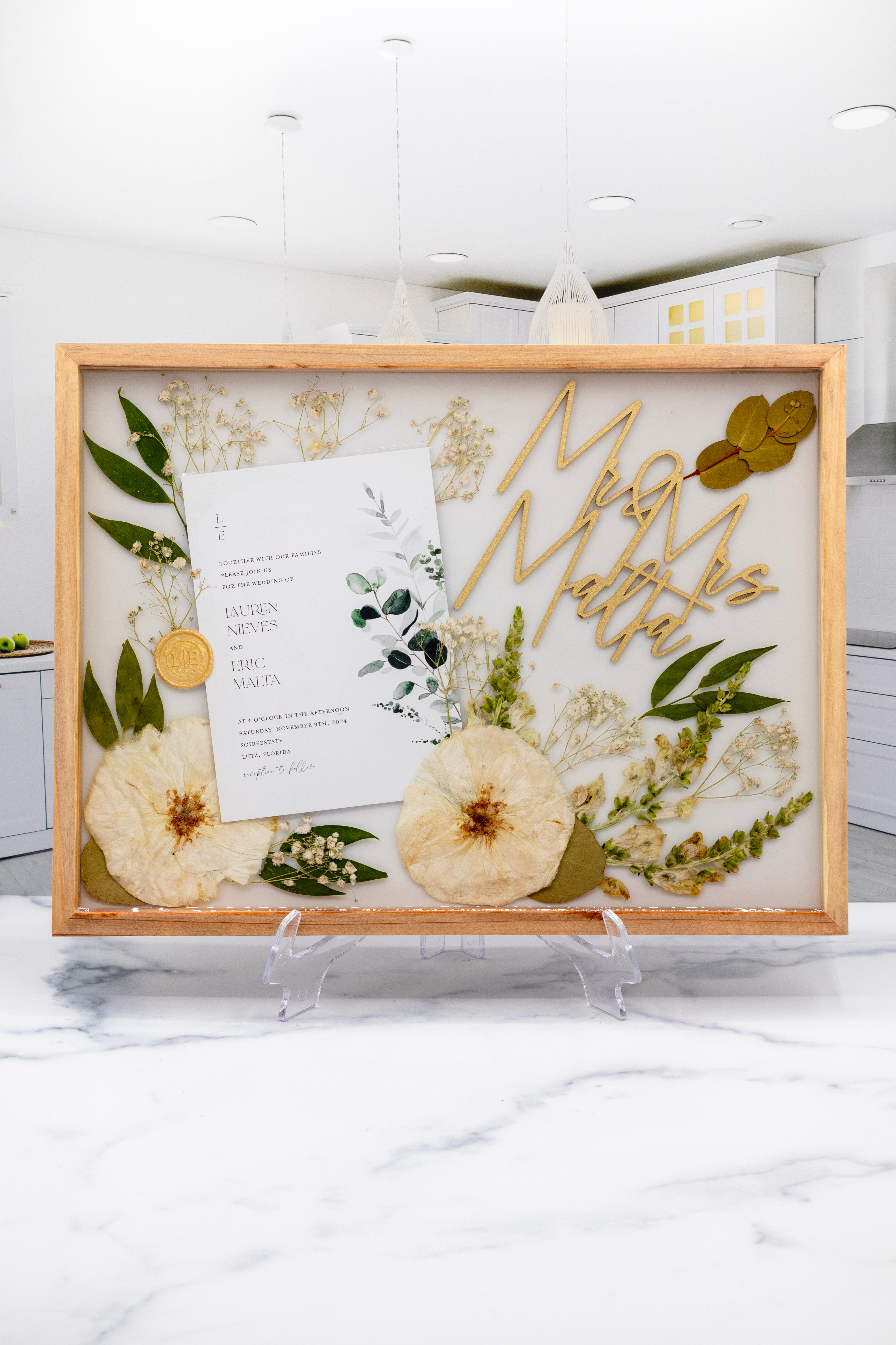 12x16 Pressed Flower Frame Wood Wall Decor