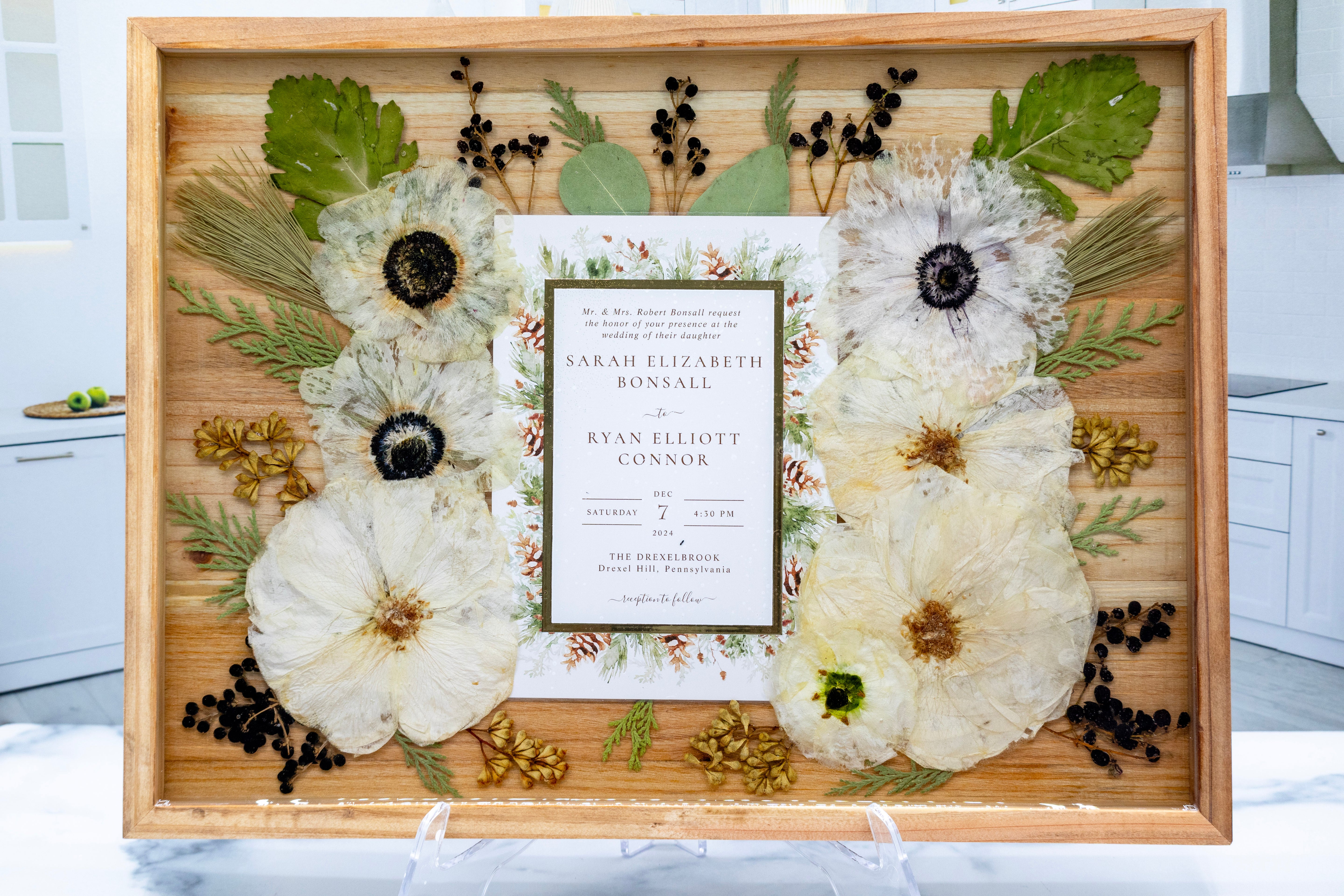 12x16 Pressed Flower Frame Wood Wall Decor