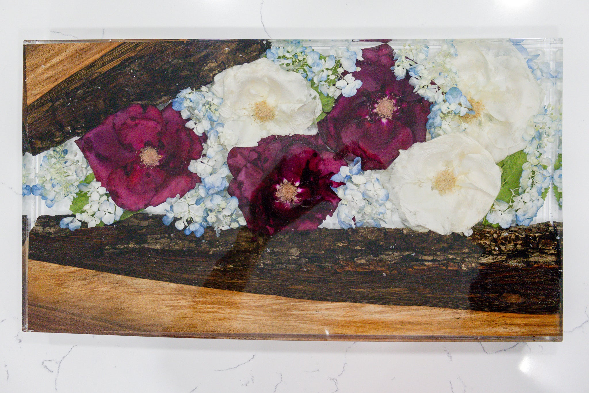 Wedding Bouquet Preservation Real Flower Tray Preserved Flower Charcuterie Board Welcome Home Resin Flower Preservation Resin Cutting Board