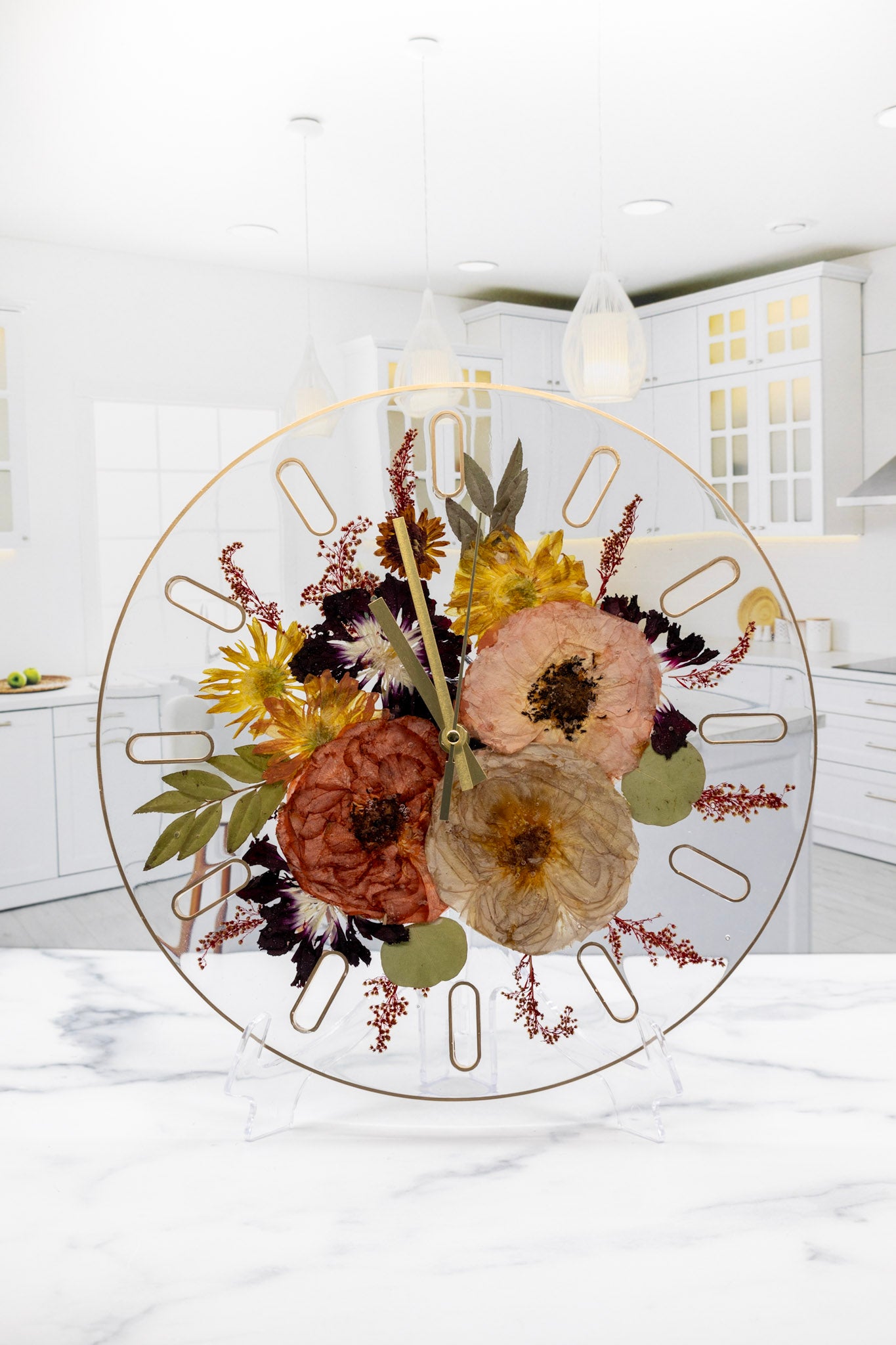 12" Pressed Flower Clock