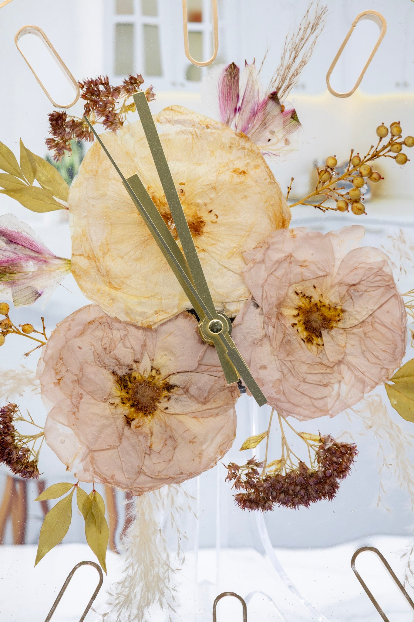 12" Pressed Flower Clock